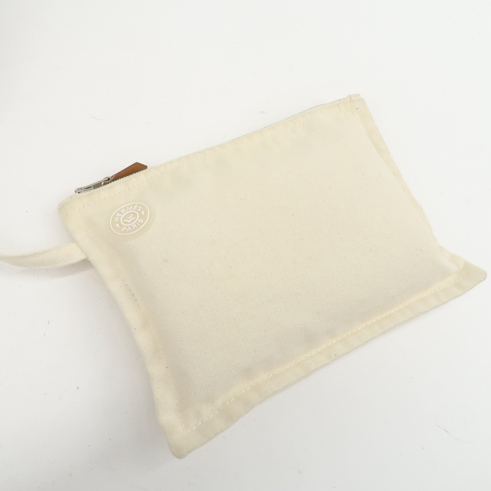 HERMES Cannes PM Canvas Tote Bag Hand Bag Beige