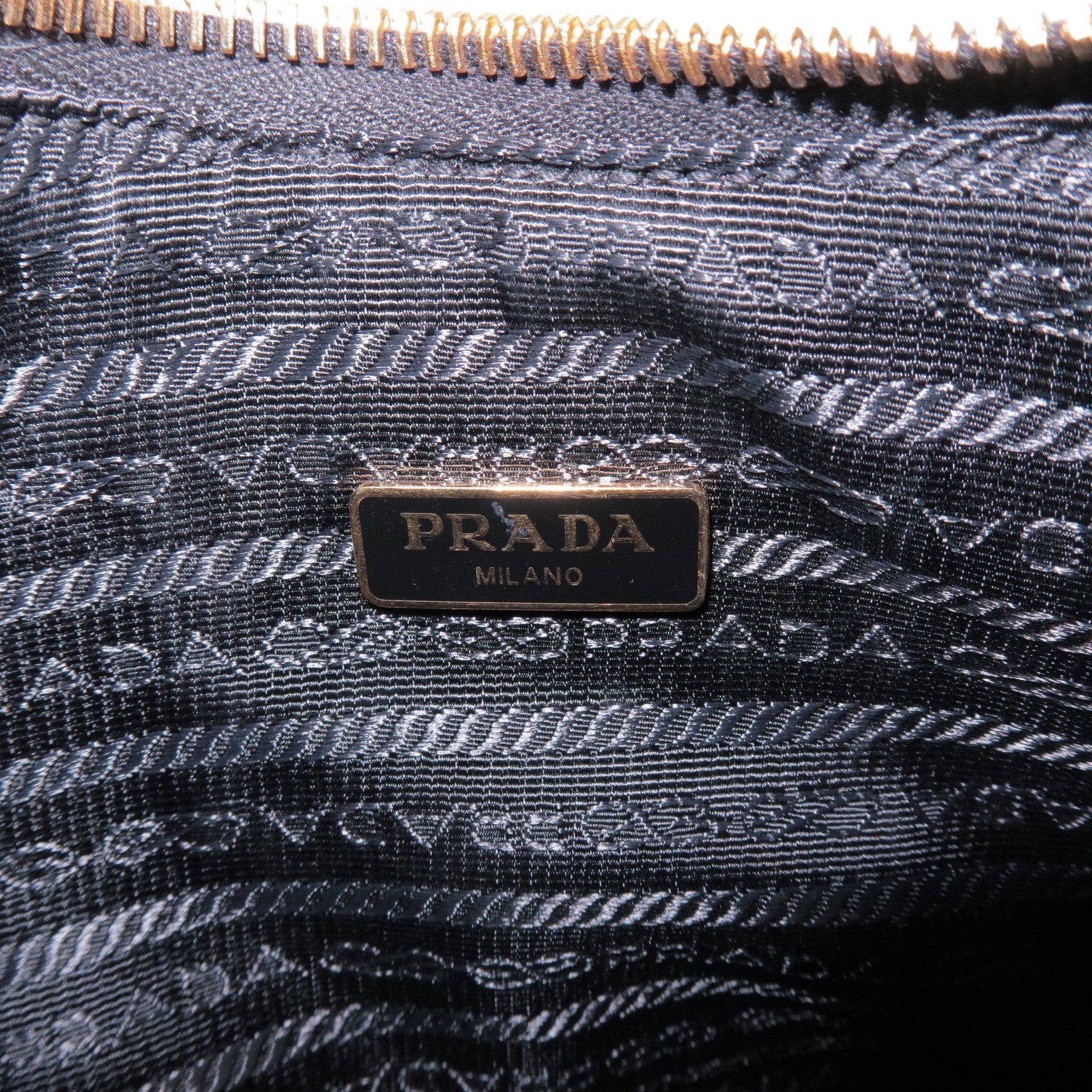 PRADA Triangle Logo Saffiano Leather 2Way Shoulder Bag Black 1BH204