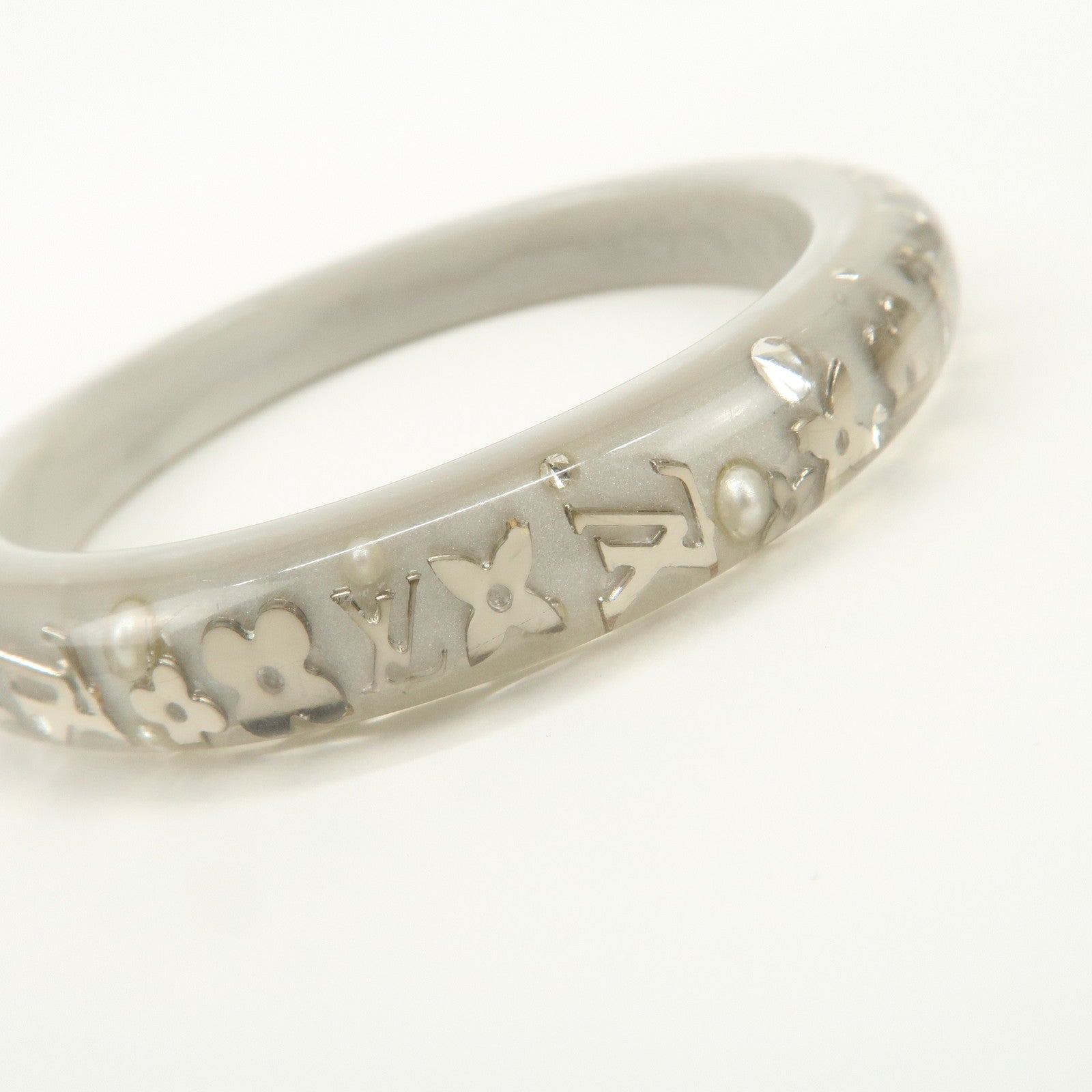 Louis Vuitton Bracelet Inclusion TPM Bangle Clear Silver M65867