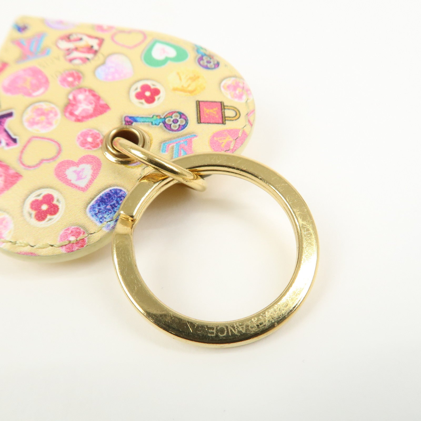 Louis Vuitton Porte Cles Love Lock Heart Bag Charm Key Chain M01165