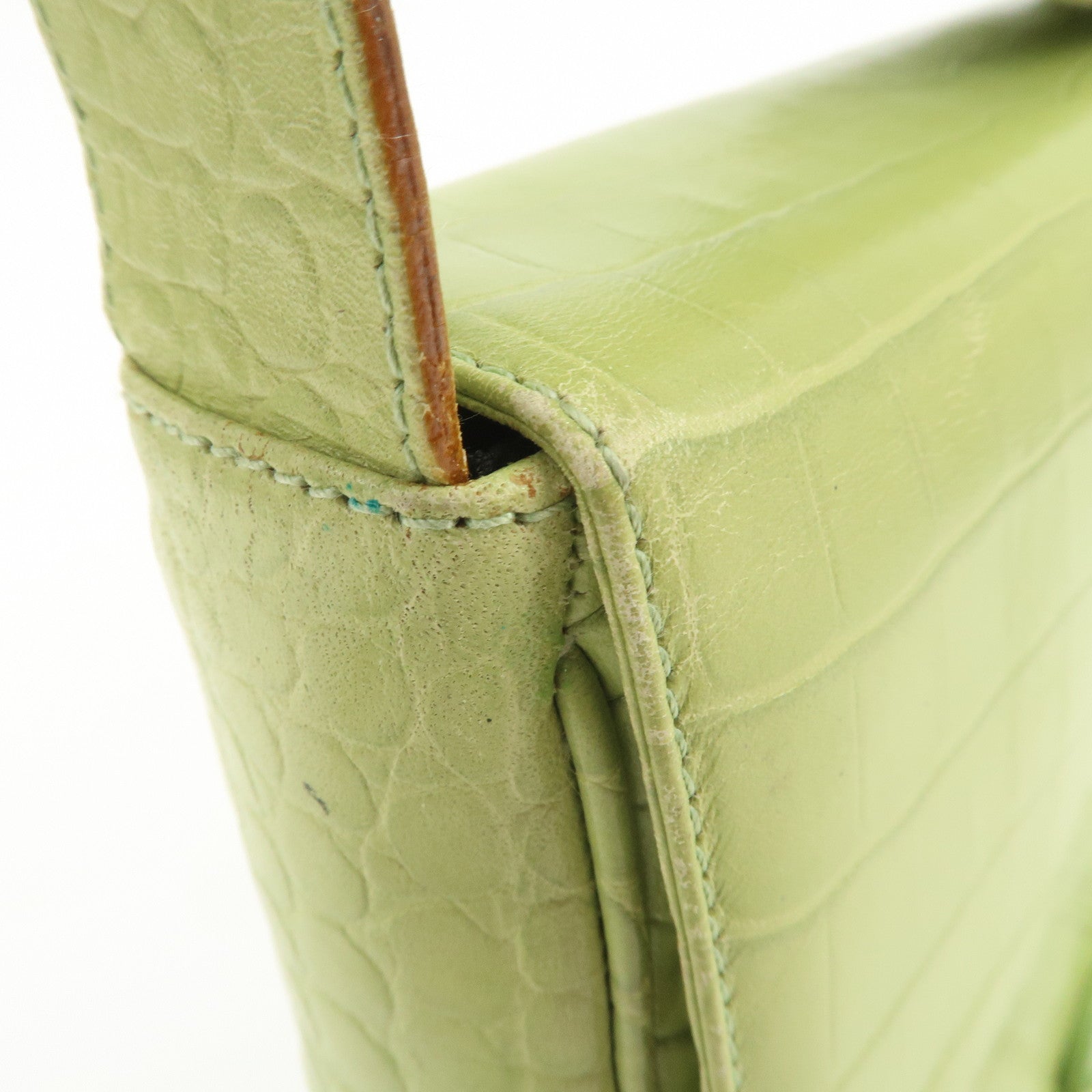 Ferragamo Gancini Embossed Leather Shoulder Bag Light Green