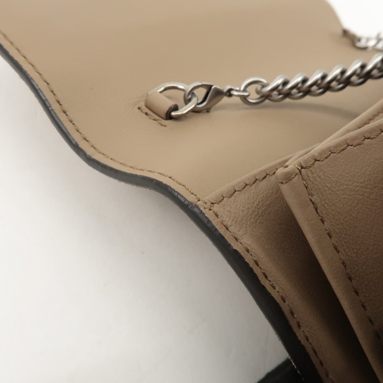 GUCCI Dionysus Suede Chain Shoulder Bag Beige Silver 401231 Used