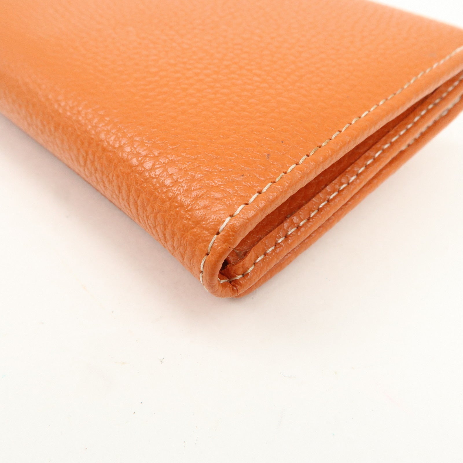 Chloe Leather Tri-fold Compact Wallet Studs Orange