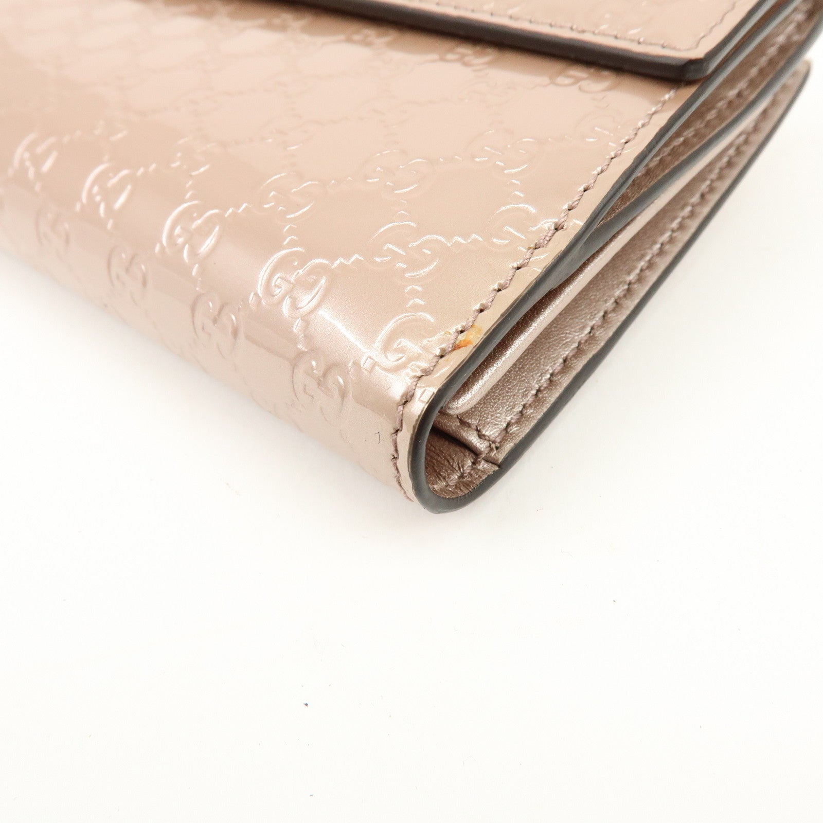 GUCCI Lovely Heart Microguccissima Bi-fold Long Wallet Pink 203550