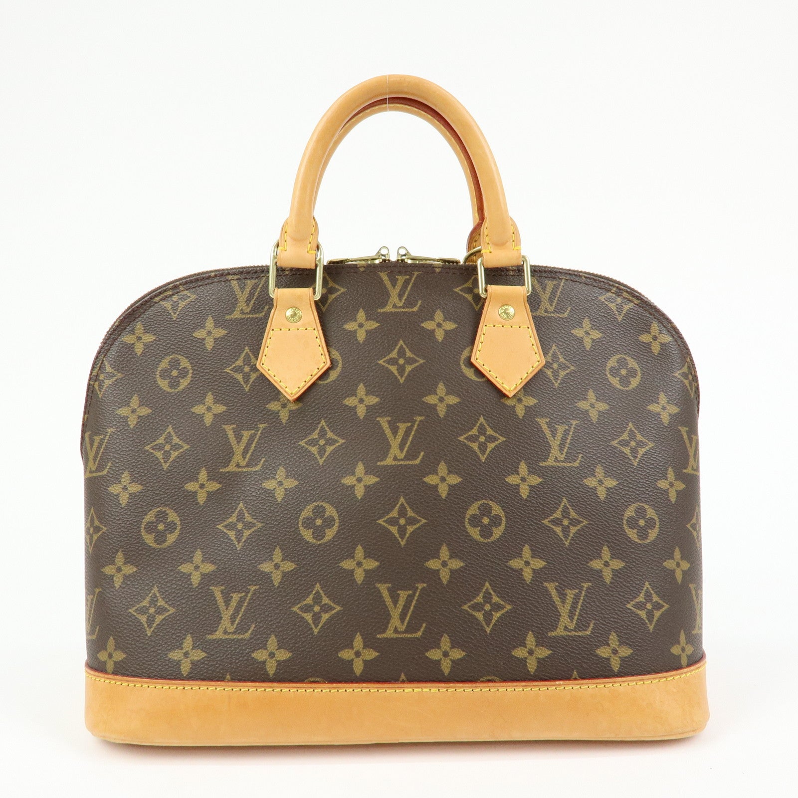 Louis Vuitton Monogram Canvas Leather Alma Hand Bag Brown M51130