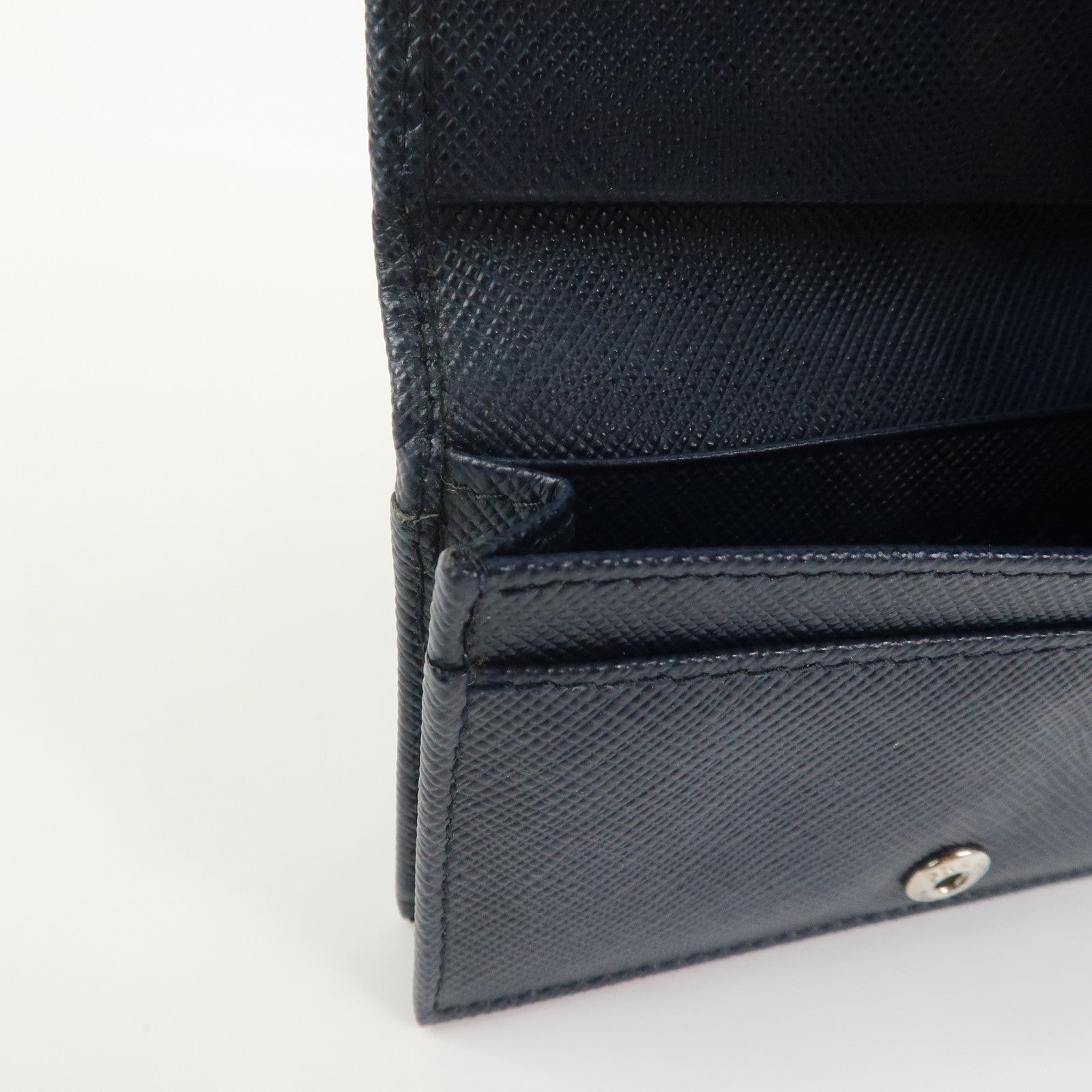 PRADA Saffiano Leather Card Case Card Holder Navy 2MC122