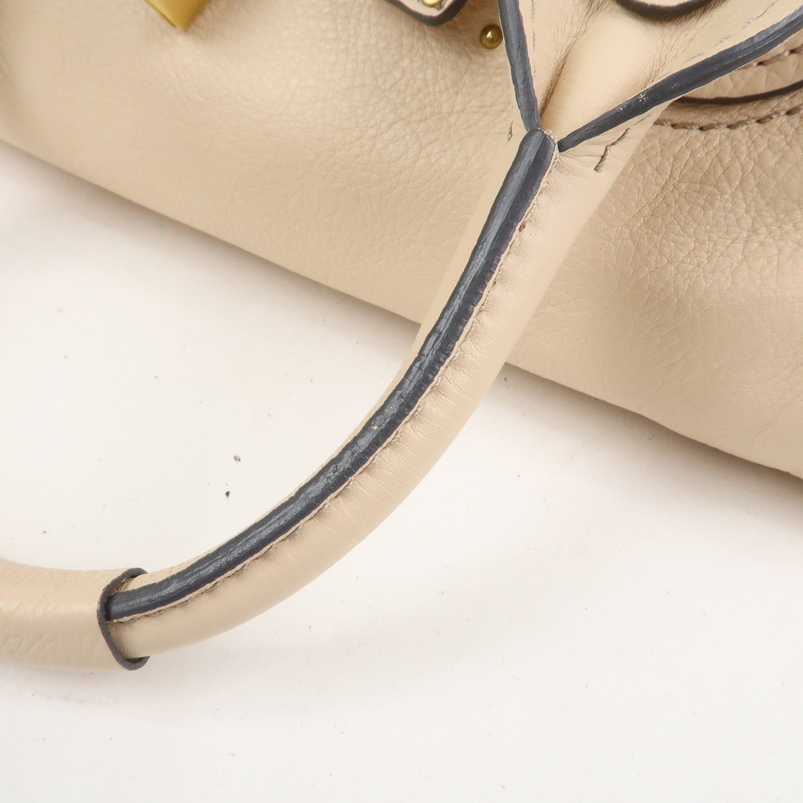 Chloe Paddington Leather Medium Shoulder Bag Hand Bag Beige