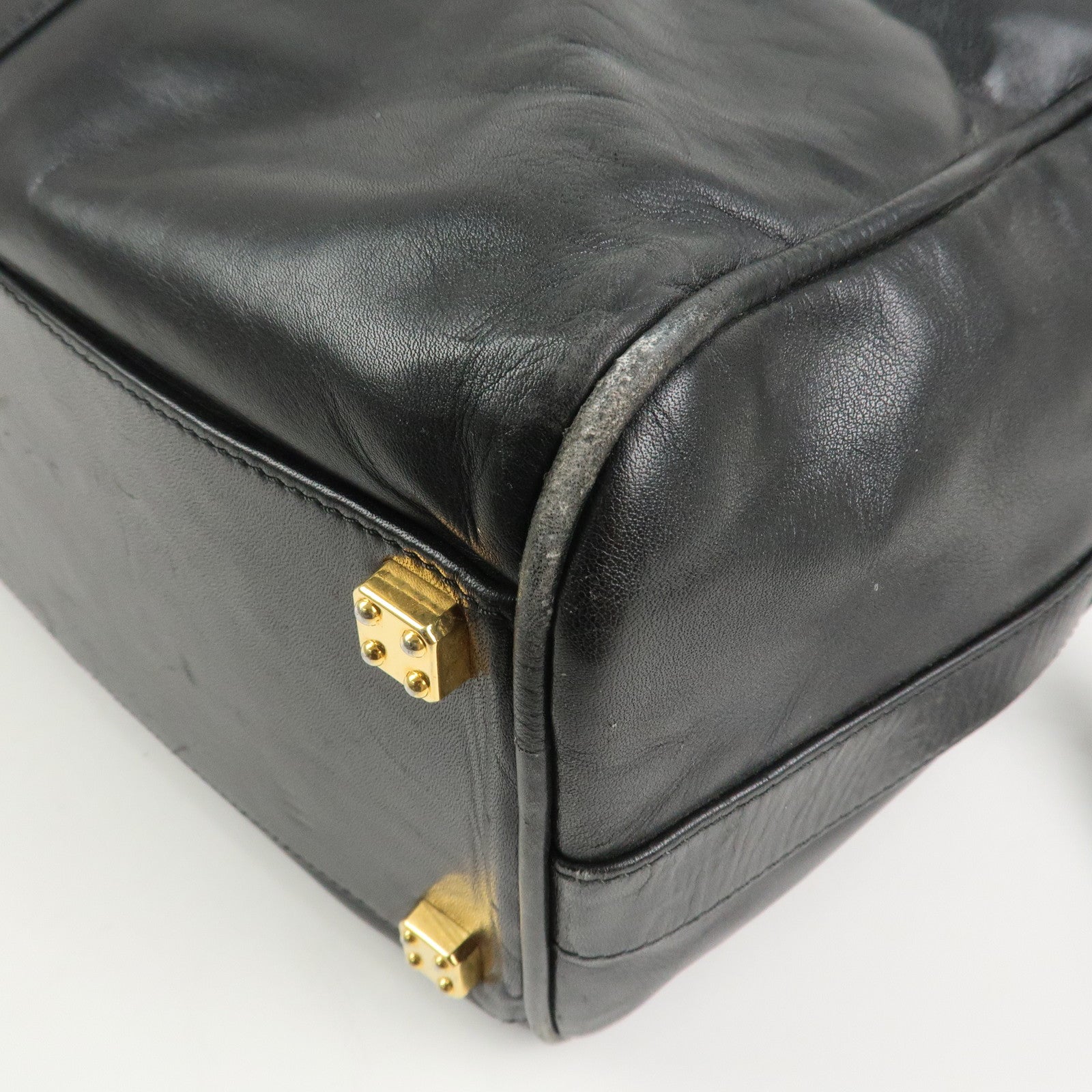 LOEWE Anagram Leather 2Way Bag Boston Bag Shoulder Bag Black