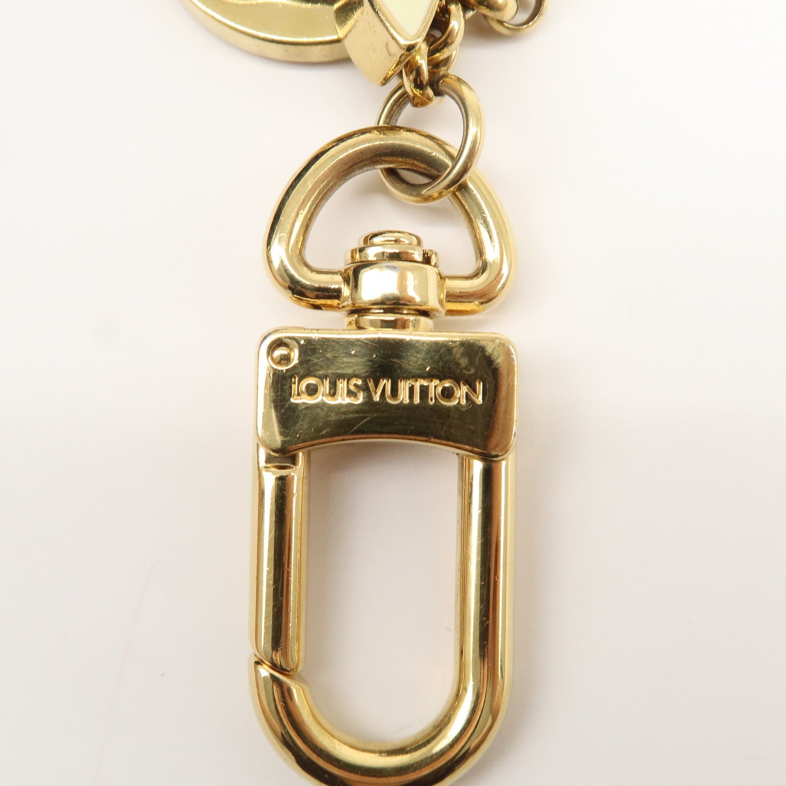 Louis Vuitton Fleur de Monogram Bag Charm Key Chain Gold M65111