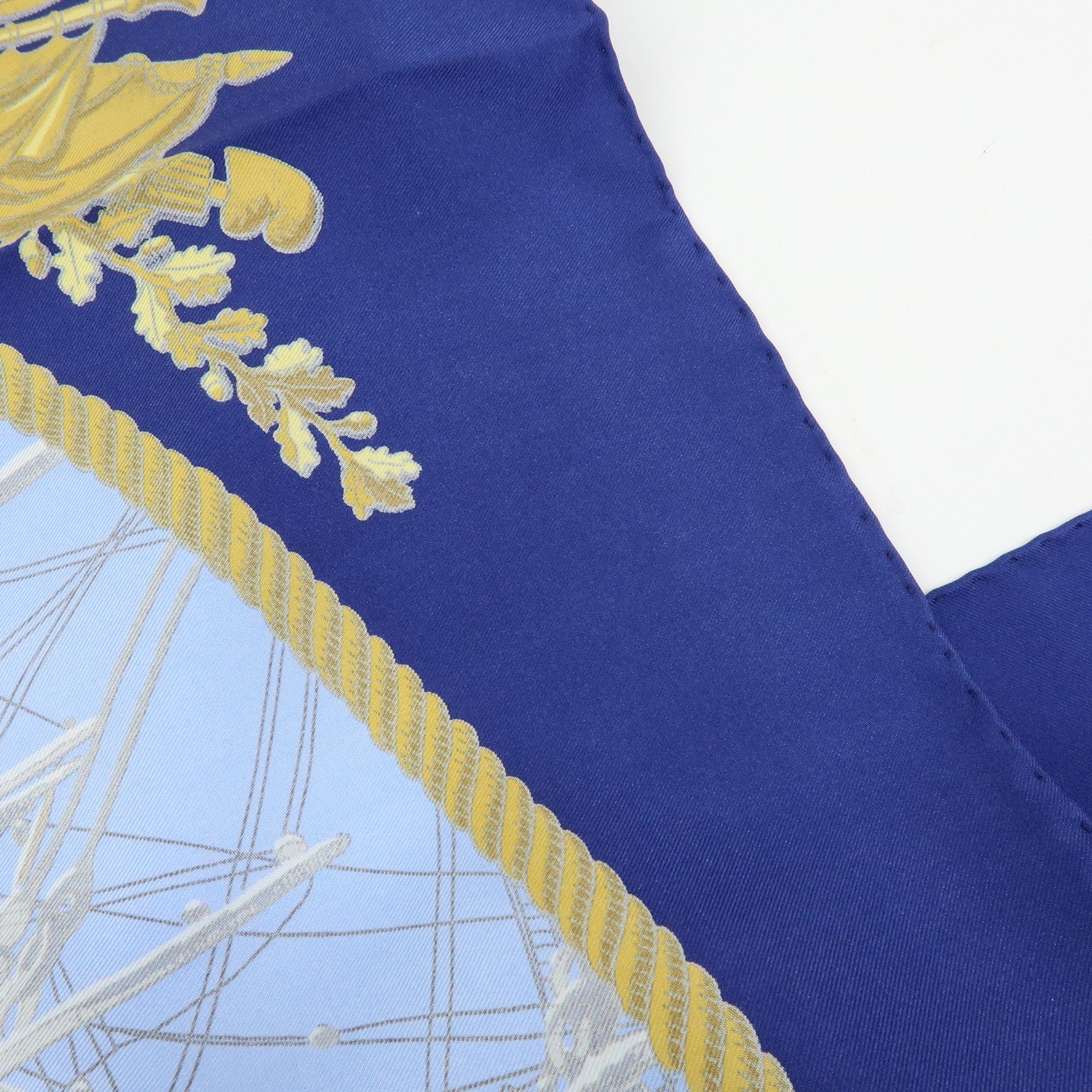 HERMES Carre 90 Silk 100% MARINE ET CAVALERIE Scarf