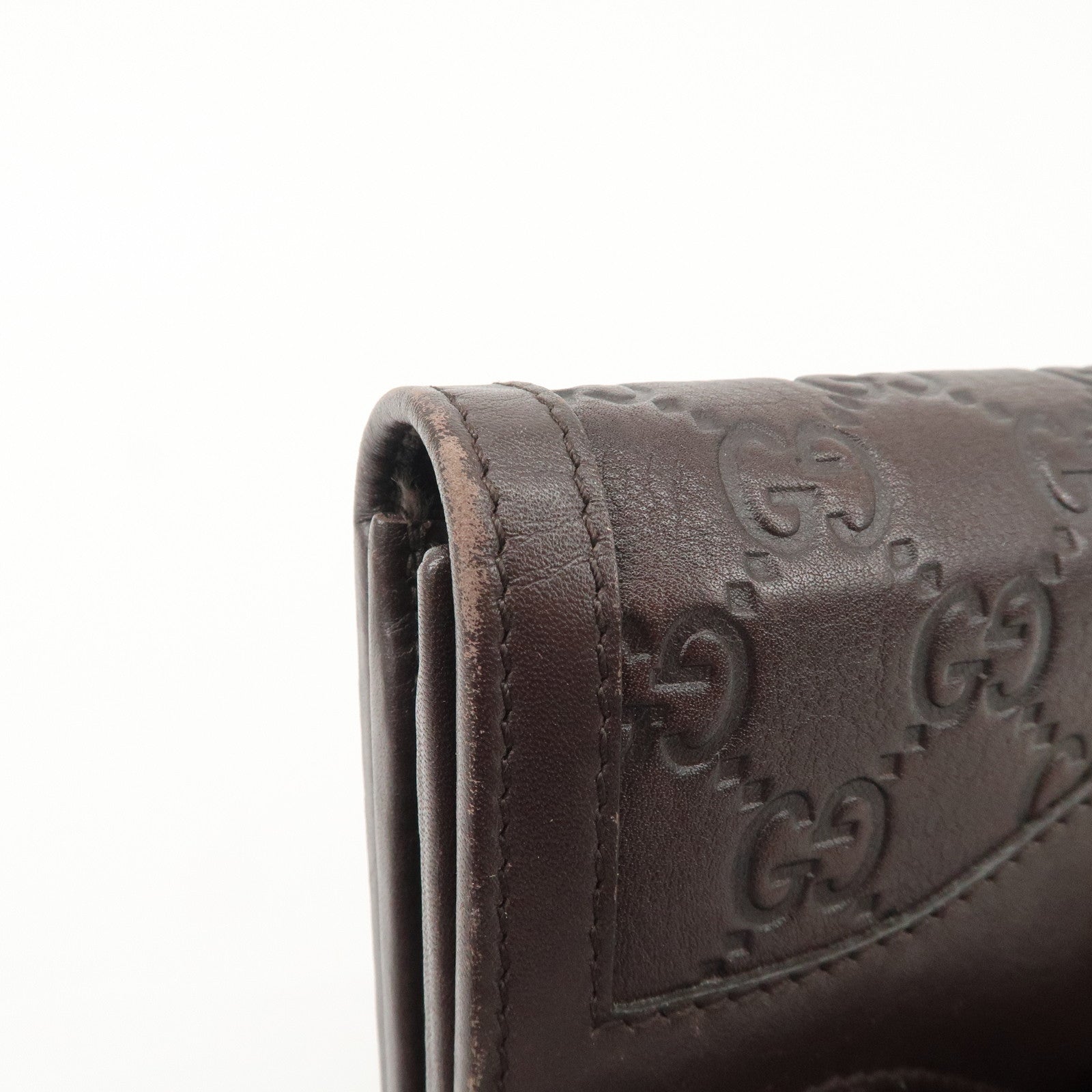 GUCCI Guccissima Interlocking GG Leather Bi-fold Wallet 282431 Used