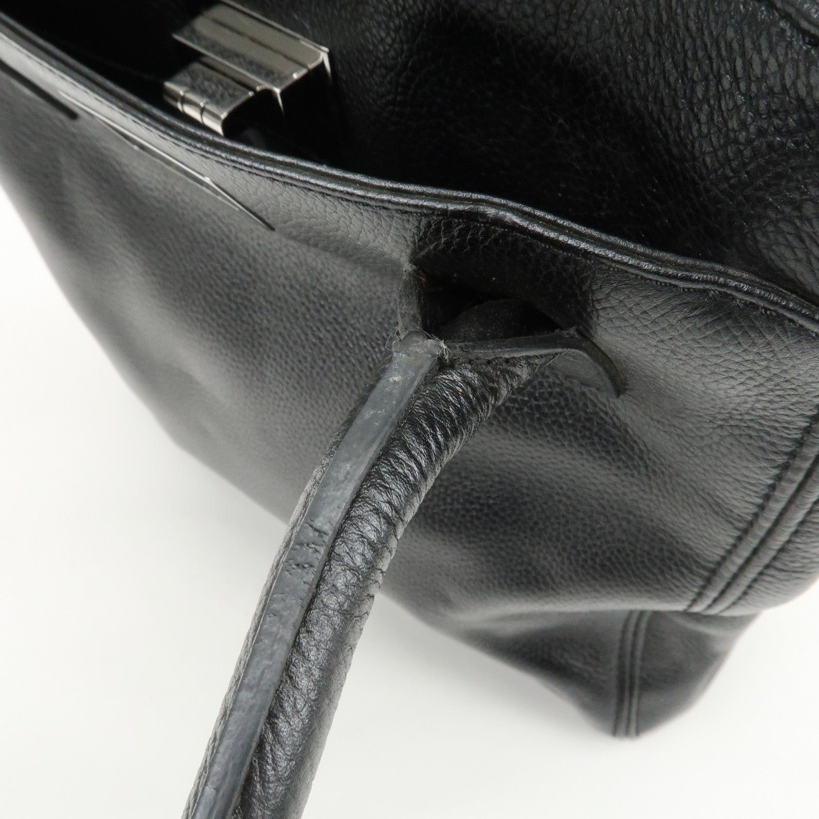 CHANEL 2.55 Caviarskin Executive Tote Bag Hand Bag Black