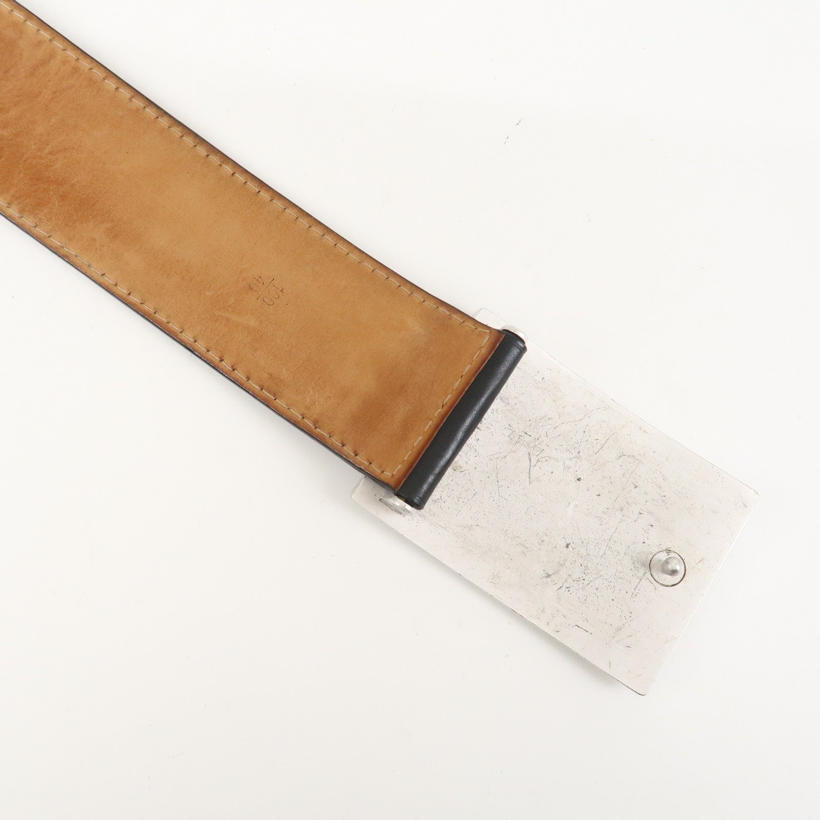 Louis Vuitton Leather Ceinture Jeans Belt 100/40 Black M6812