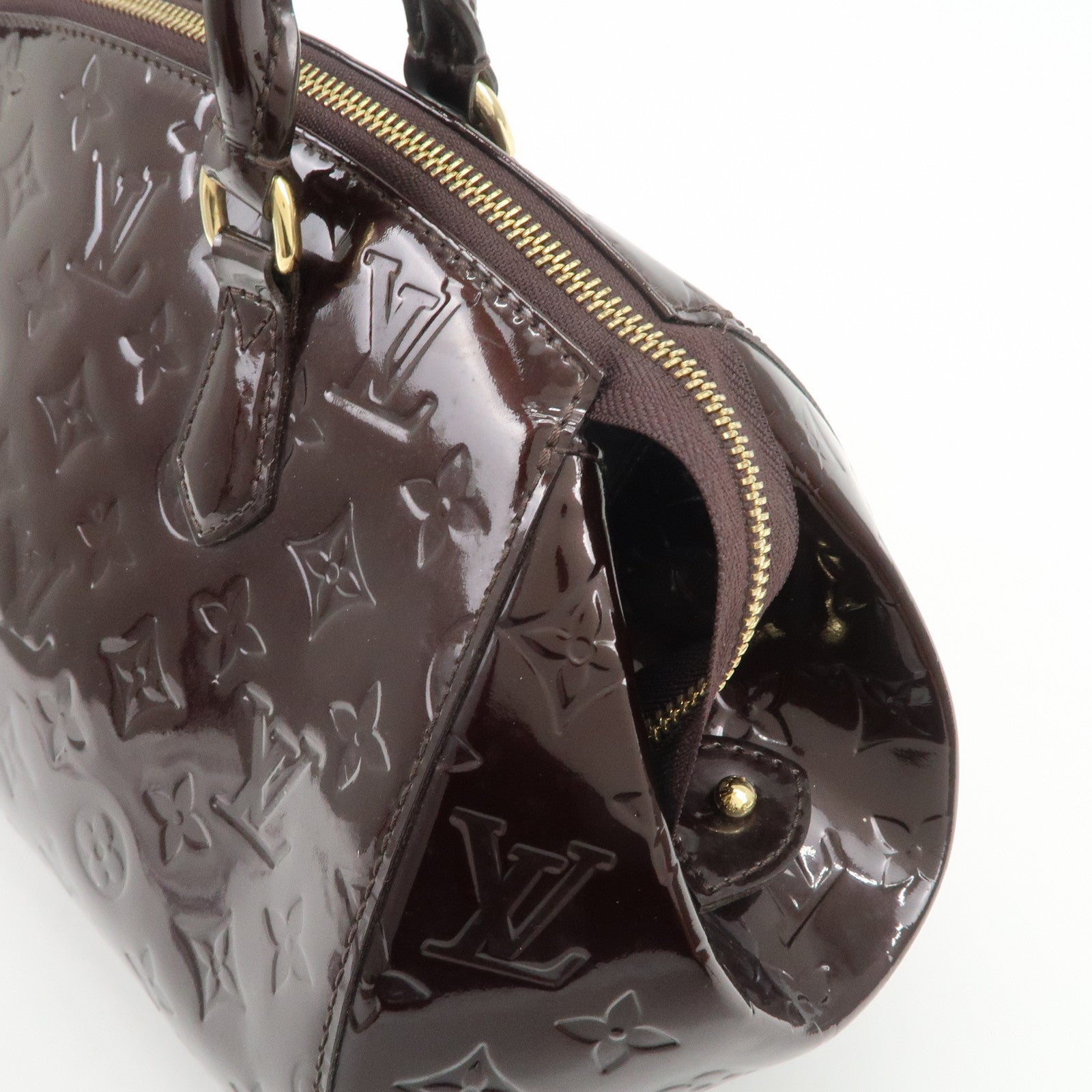 Louis Vuitton Monogram Vernis Sherwood PM Hand Bag Amarante M91493