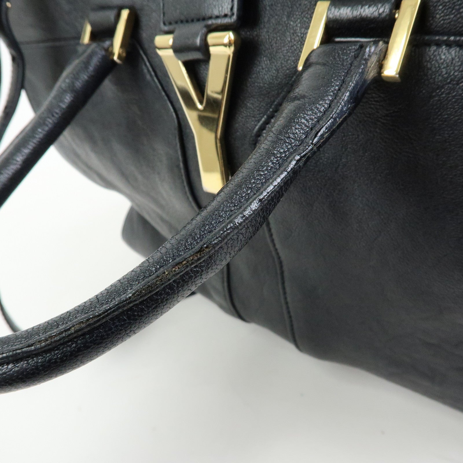 SAINT LAURENT PARIS Cabas Chyc Mini Y Line Leather 2WAY Bag 370699