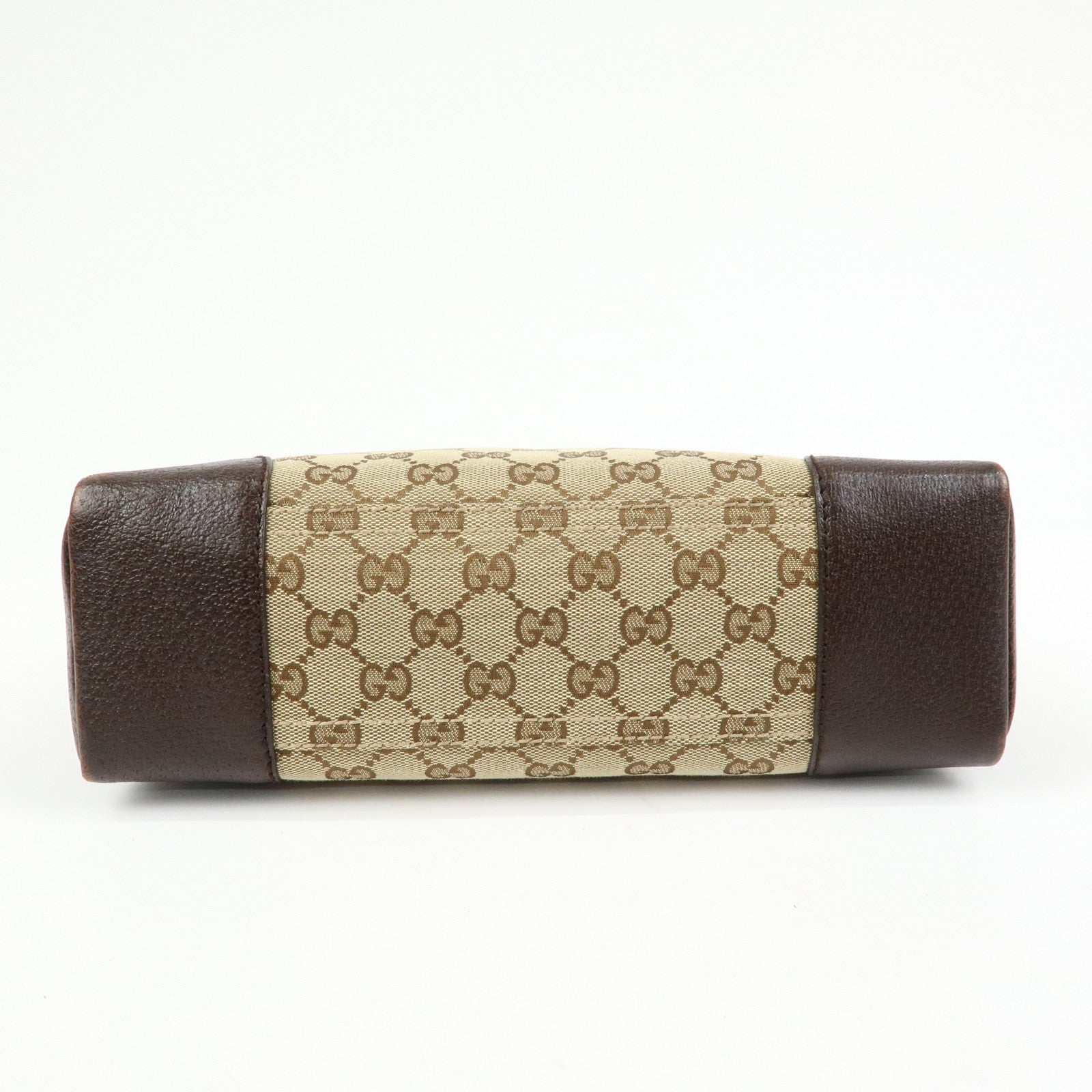 GUCCI GG Canvas Leather Crossbody Shoulder Bag Beige Brown 114273