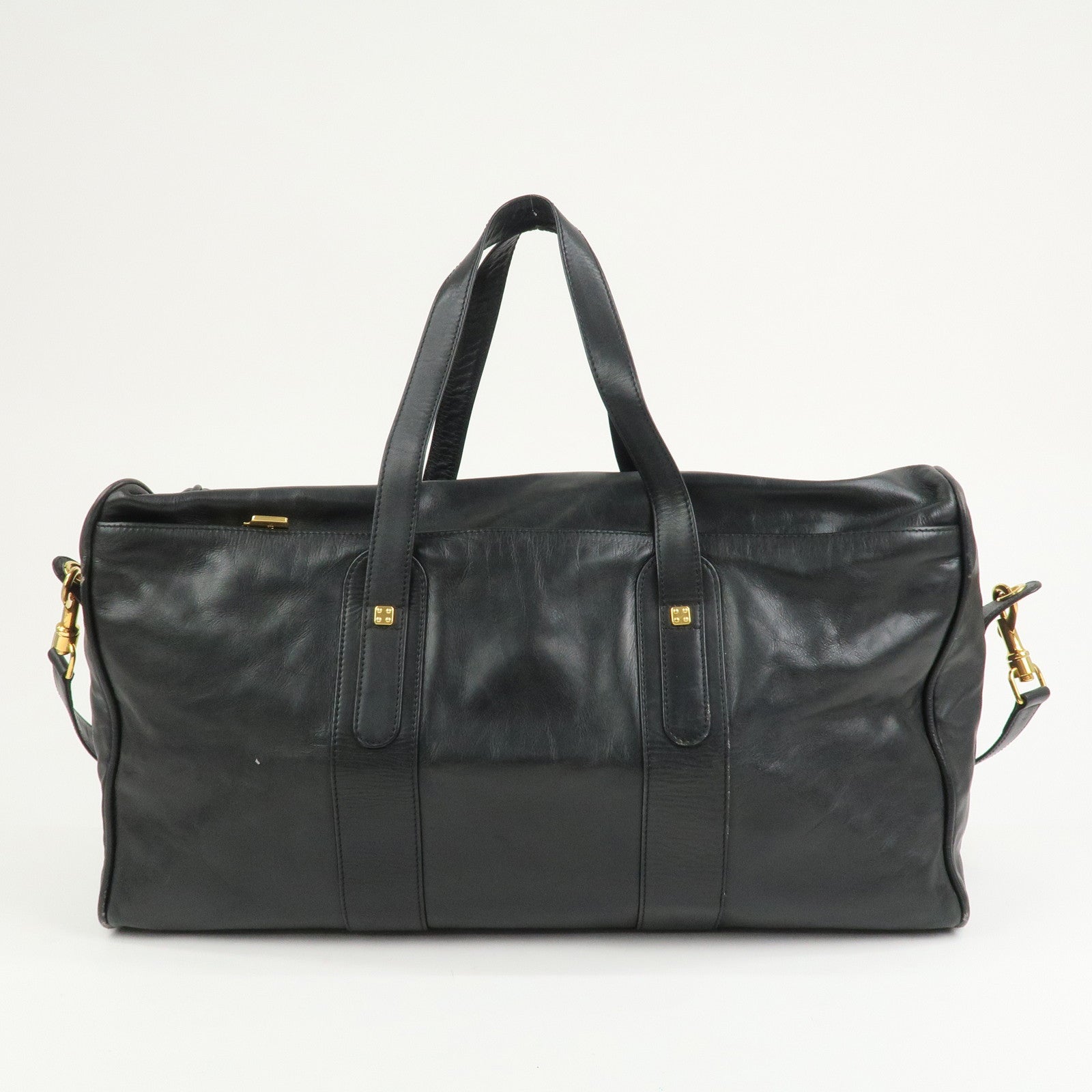 LOEWE Anagram Leather 2Way Bag Boston Bag Shoulder Bag Black