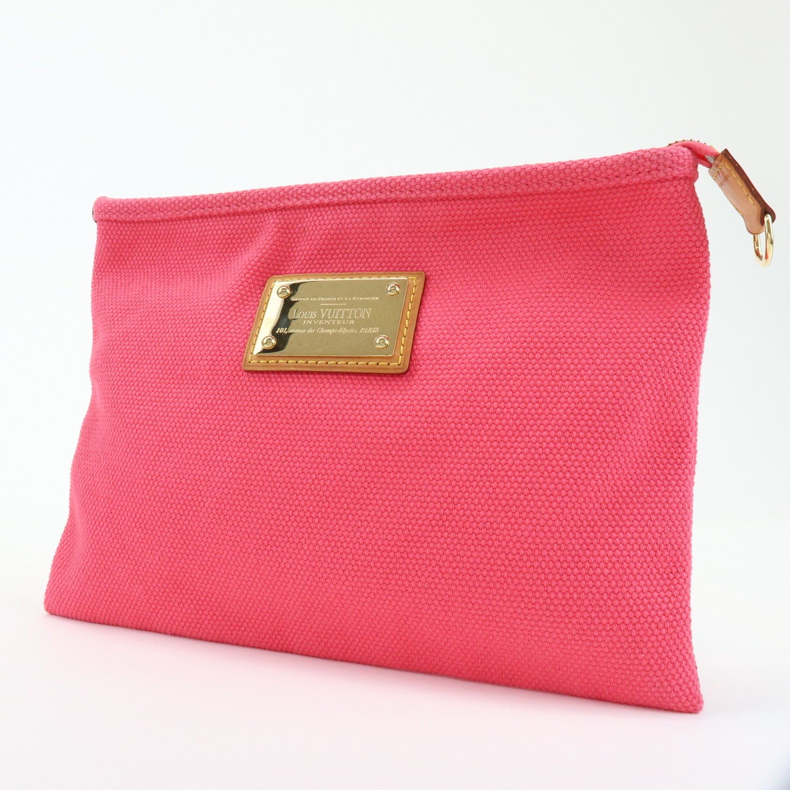 Louis Vuitton Antigua Canvas Pochette Plate GM M40065 Rose M40065