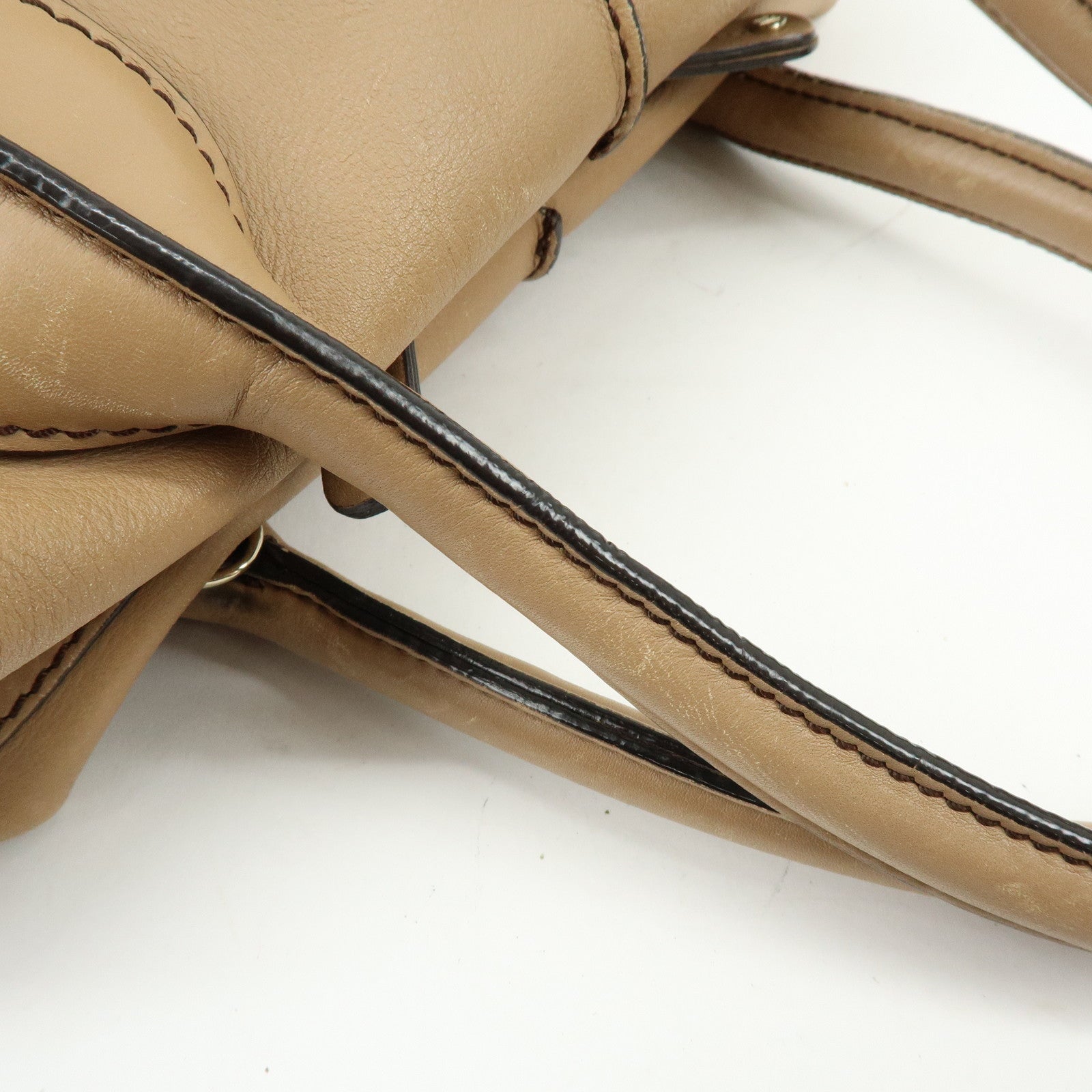 TOD'S D-Cube Leather 2Way Bag Hand Bag Shoulder Bag Beige
