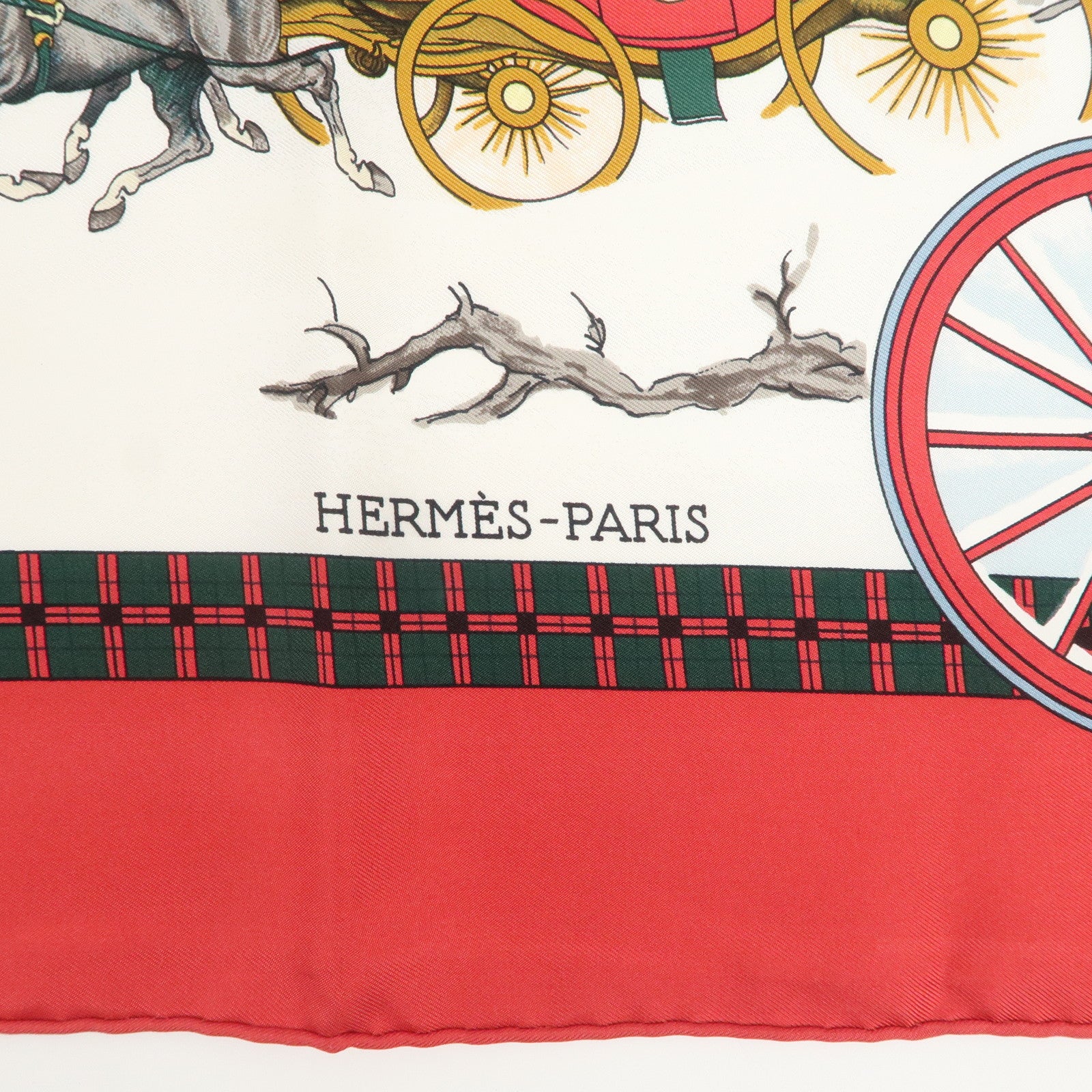 HERMES Carre 90 Silk 100% L'HIVER EN POSTE Scarf
