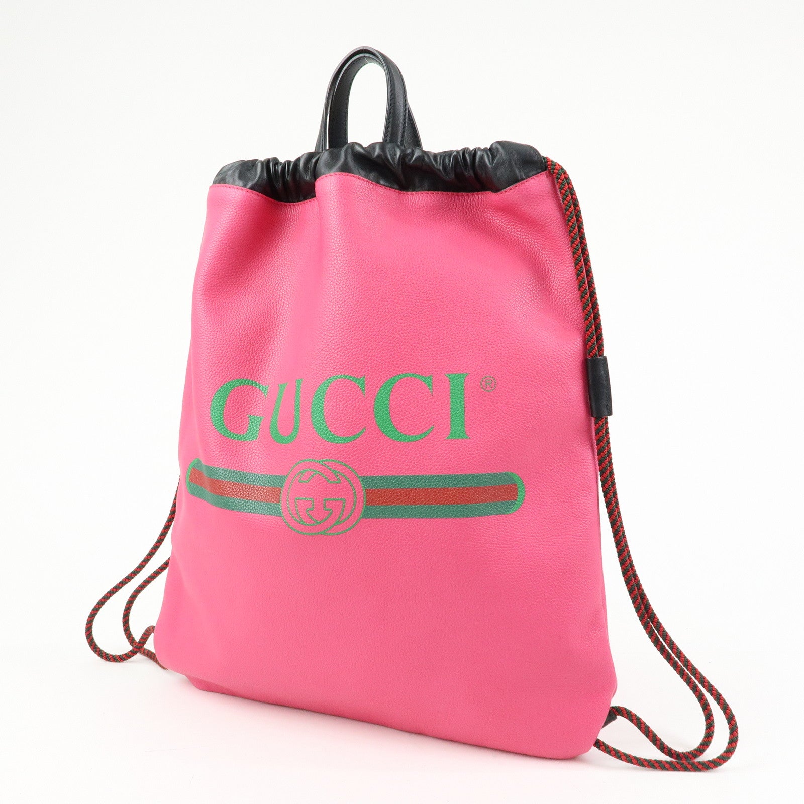 GUCCI Interlocking G Sherry Leather 2Way Bag Backpack Pink 494053