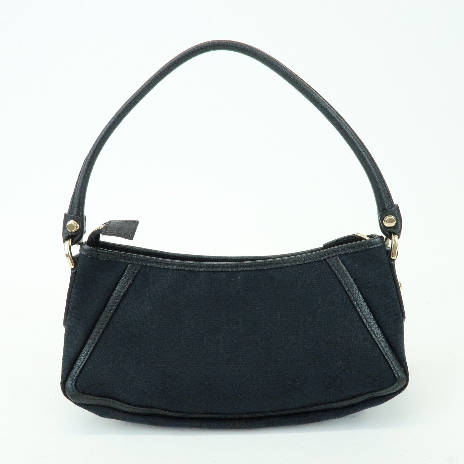 GUCCI Abbey GG Canvas Leather Pouch Shoulder Bag Hand Bag 130939
