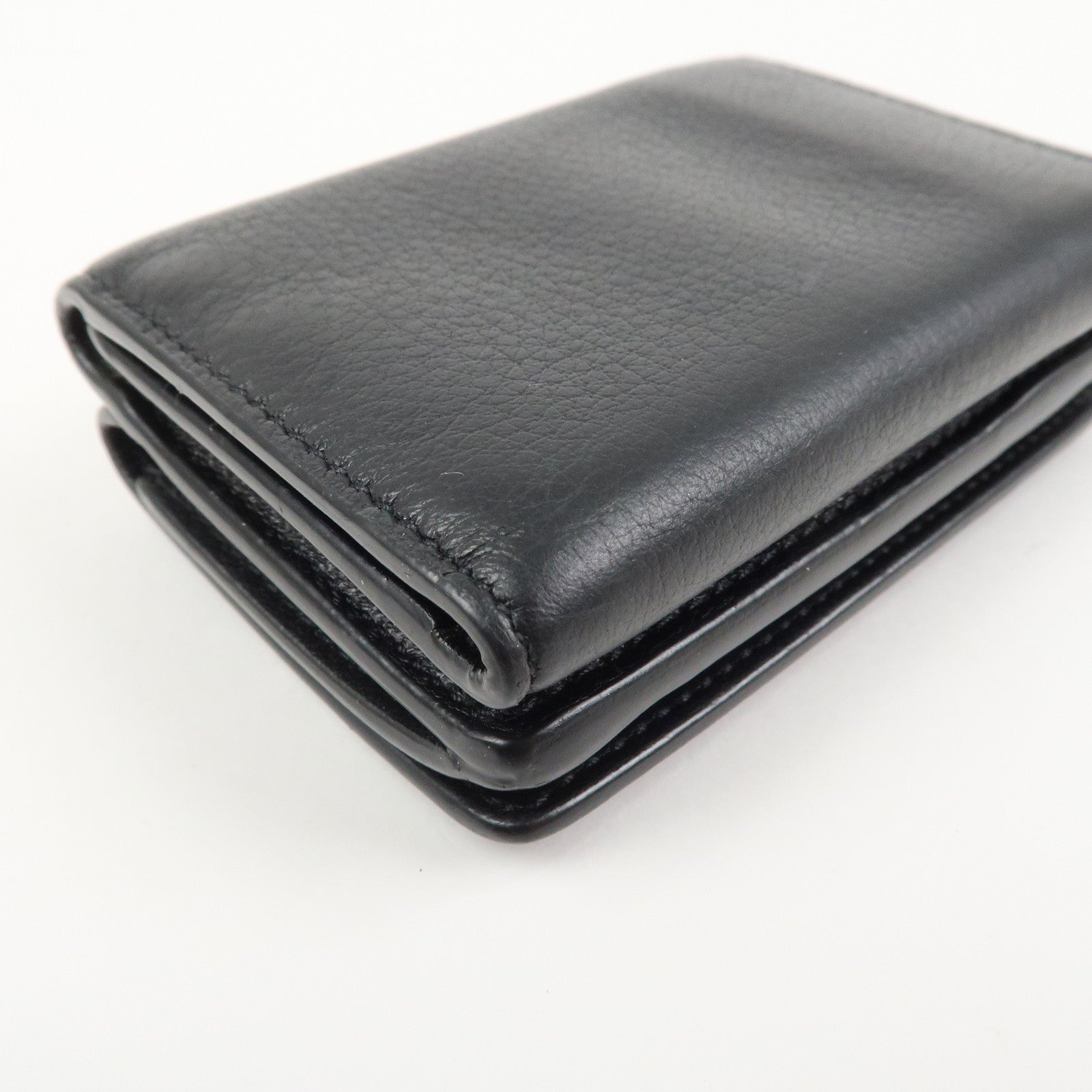 BALENCIAGA Everyday Leather Compact Tri-fold Compact Wallet Black