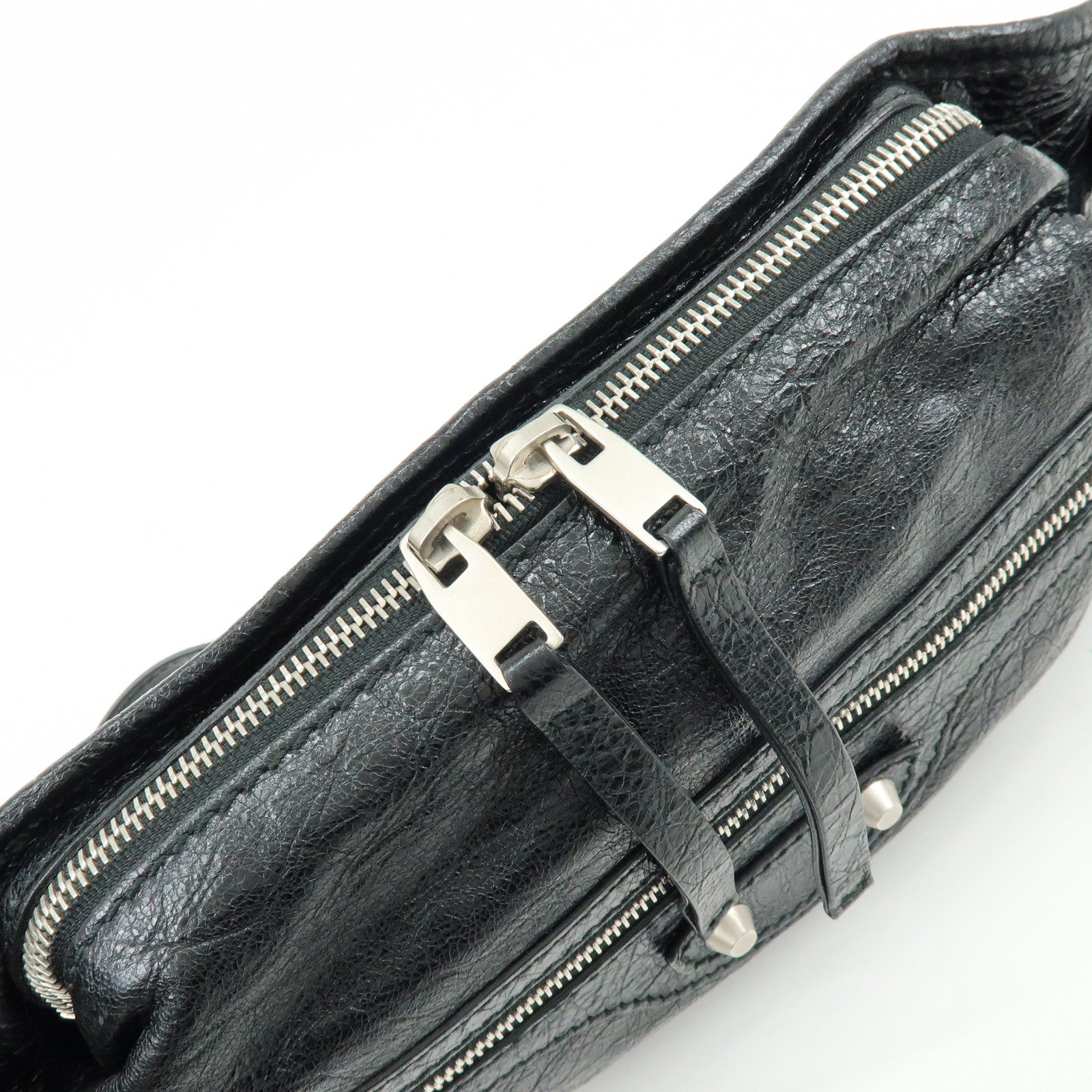 BALENCIAGA Neo Lift Leather Waist Bag Body Bag Black 542013