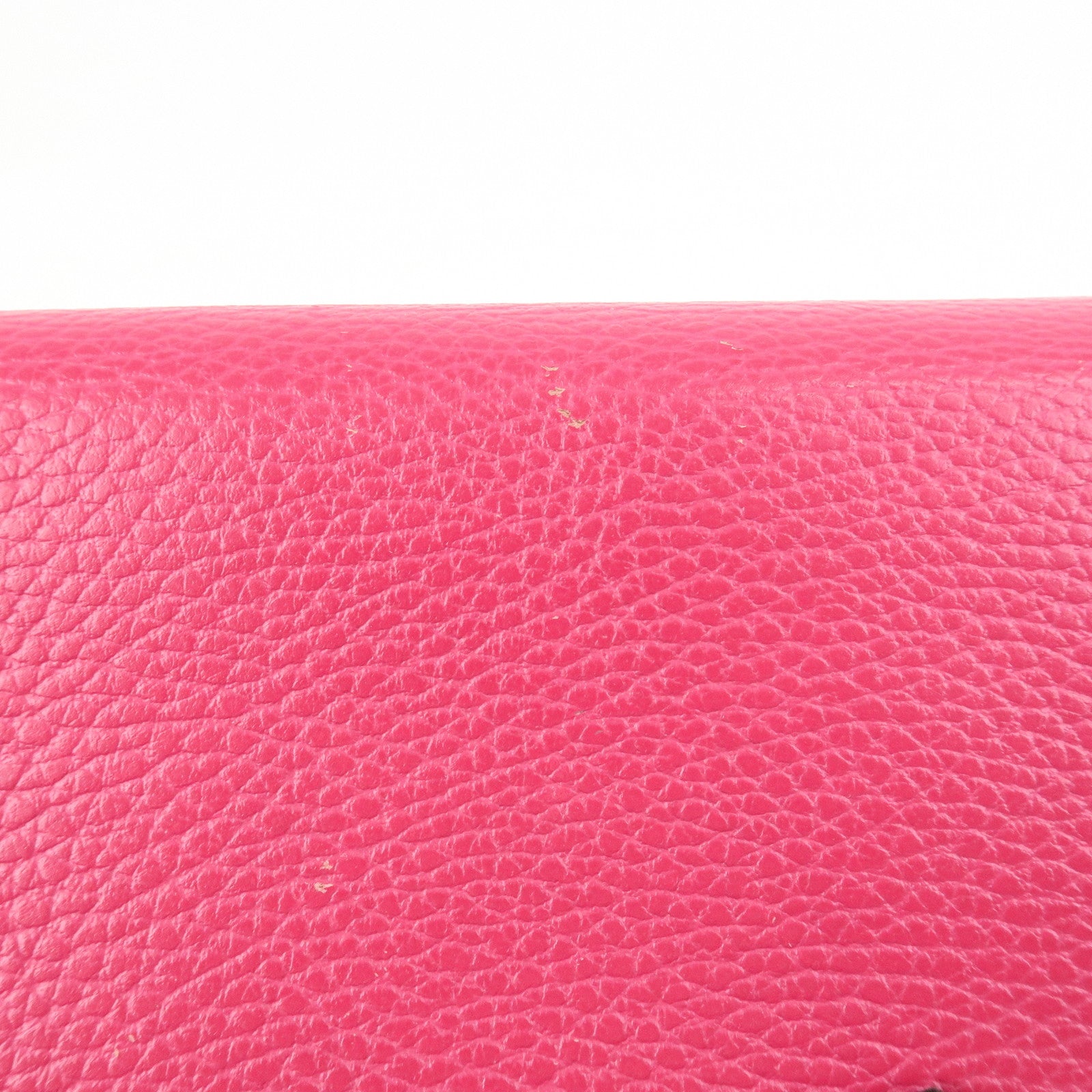 GUCCI Swing Logo Leather Flap Long Wallet Pink 354496
