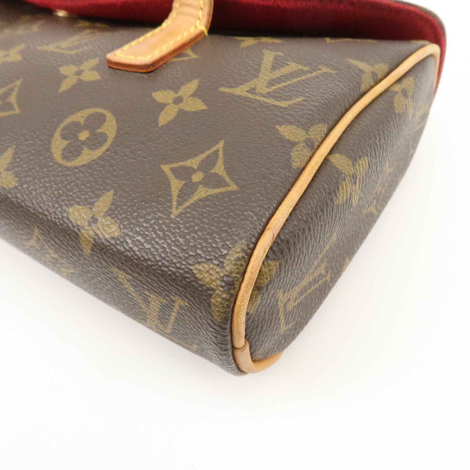 Louis Vuitton Monogram Sonatine Hand Bag Brown M51902 Used