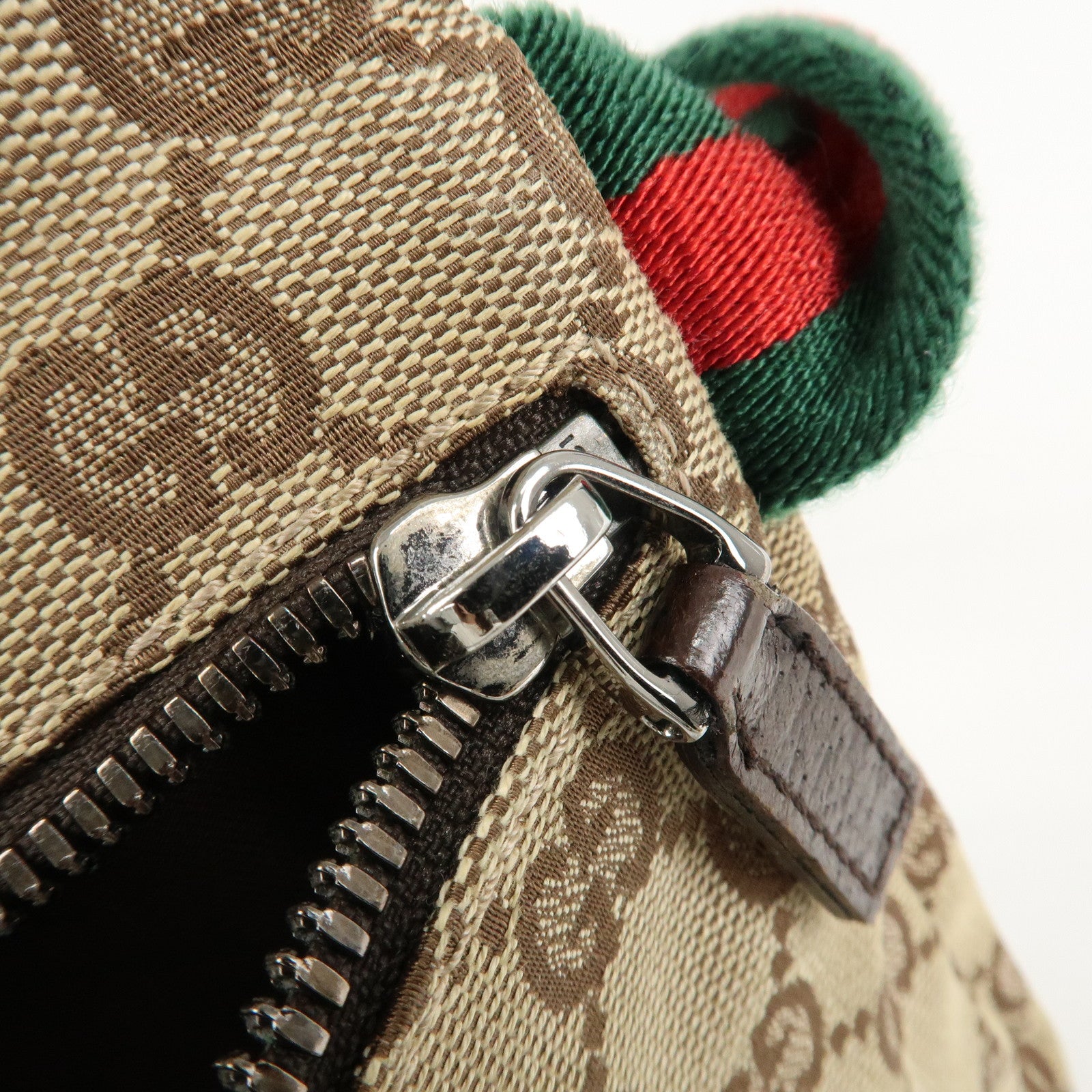 GUCCI GG Canvas Leather Waist Bag Crossbody Bag Beige Brown 28566 Used