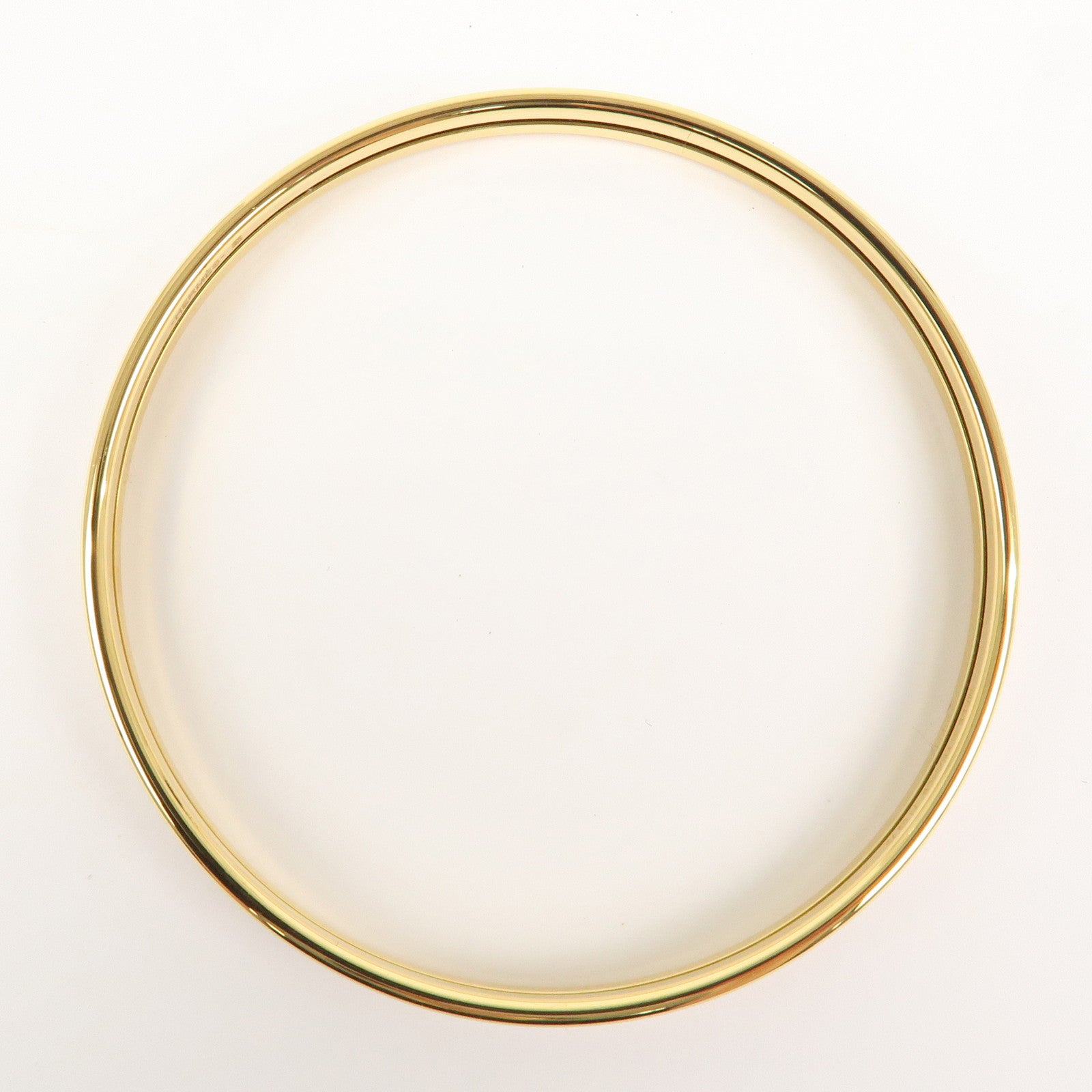 Hermes Logo Metal Uni Bangle Bracelet Right Pink Gold