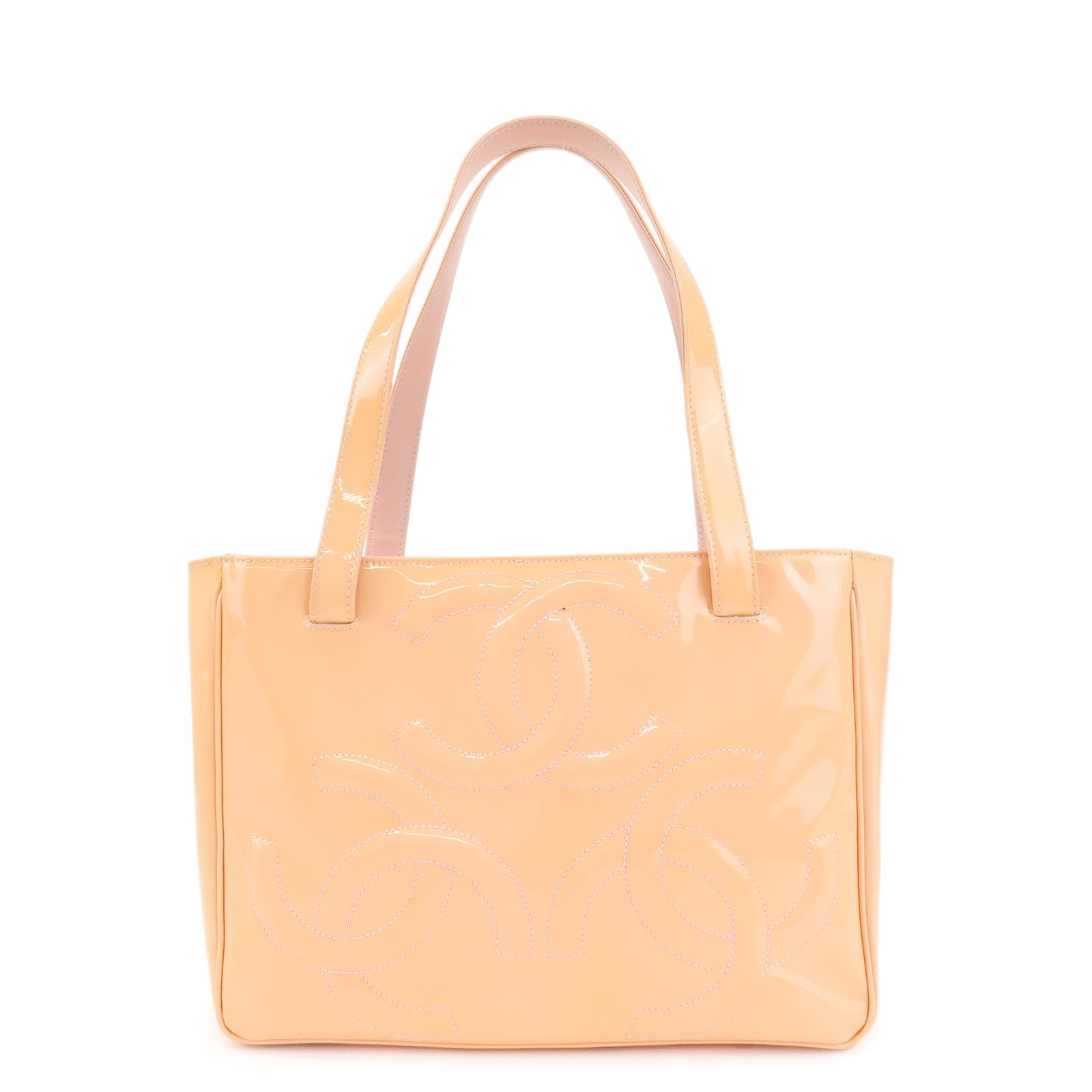 CHANEL COCOMark Patent Leather Tote Bag Shoulder Bag Pink