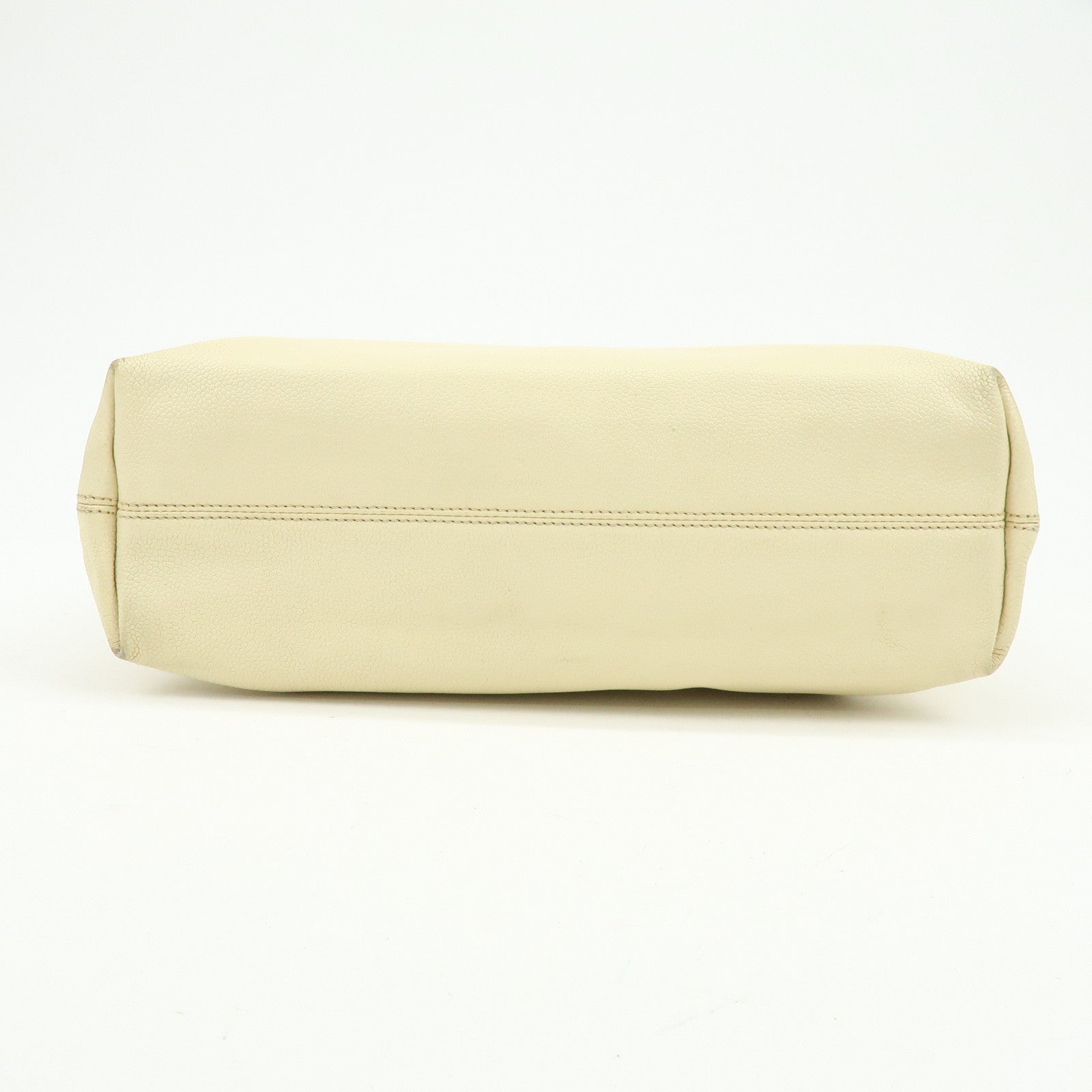 CHANEL COCO Mark Caviarskin Tote Bag Shoulder Bag Hand Bag Ivory