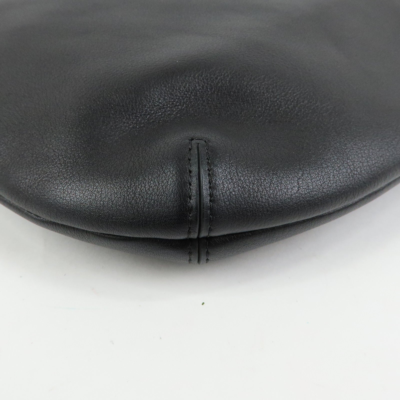 DELVAUX Louise Leather Shoulder Bag Hand Bag Black