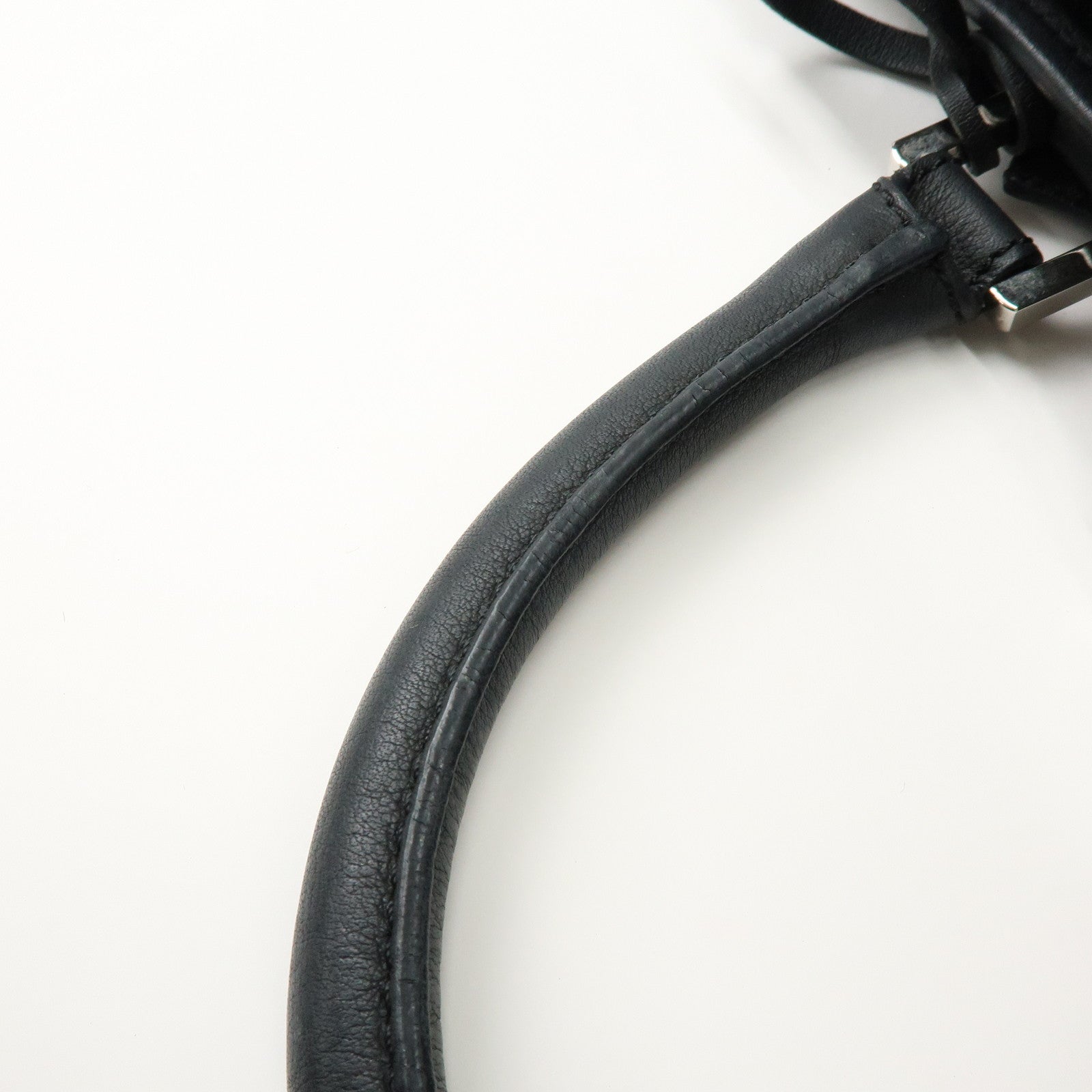 LOEWE Anagram Leather Amazona 36 Hand Bag Boston Bag Black