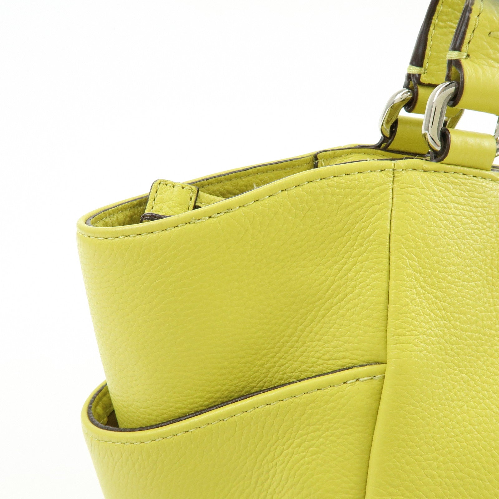 COACH Parker Leather Tote Bag Shoulder Bag Yellow