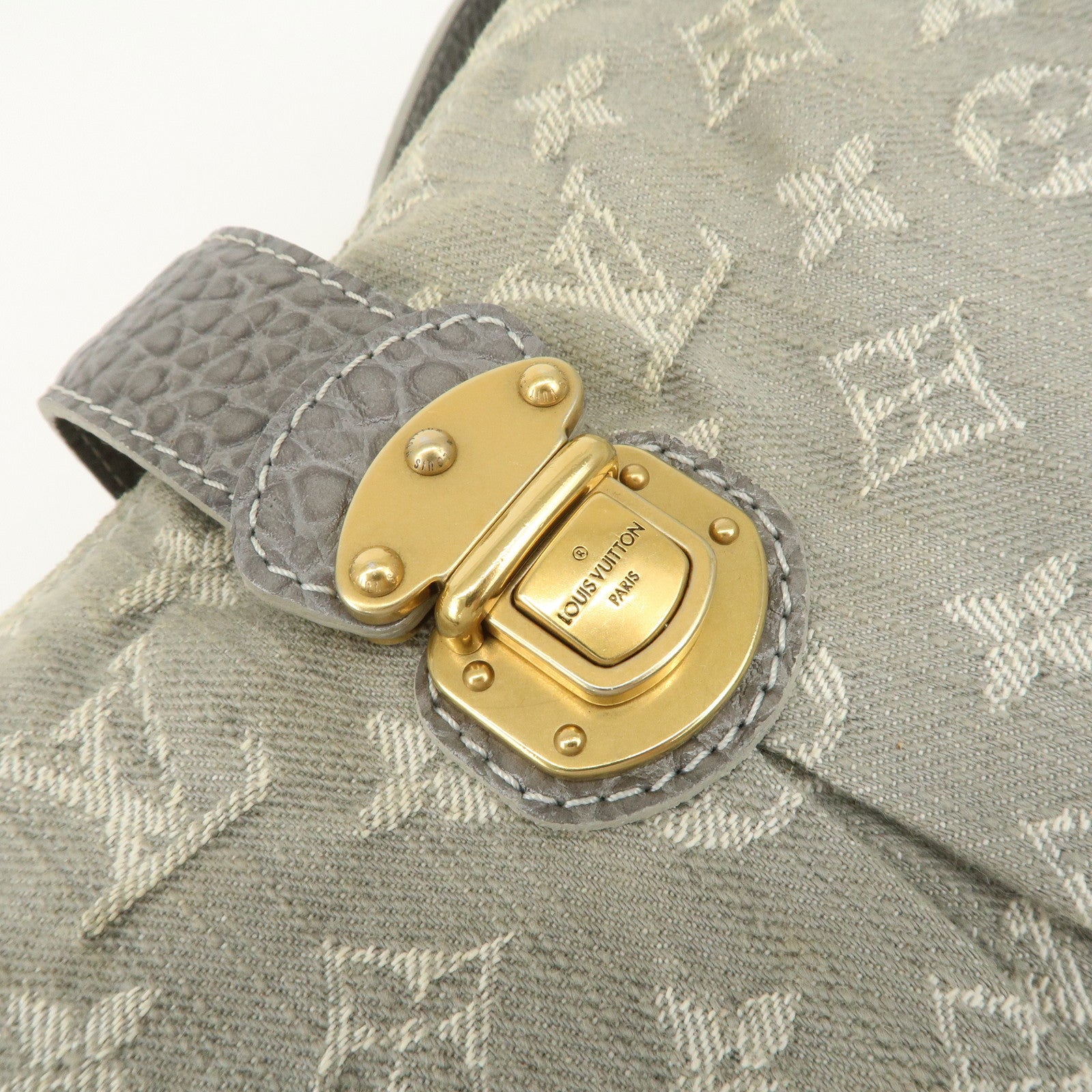 Louis Vuitton Monogram Denim Slightly Shoulder Bag Green M95834