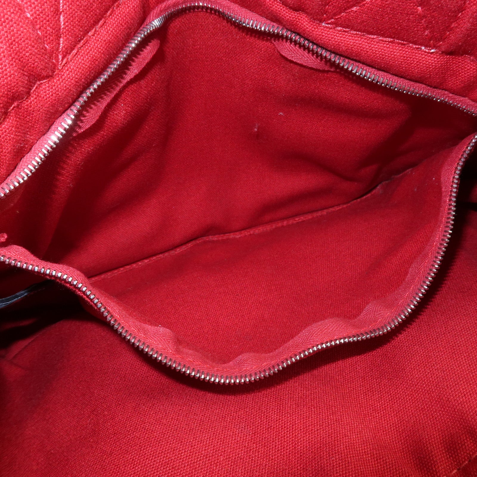 HERMES Deauville PM Canvas Tote Bag Hand Bag Red