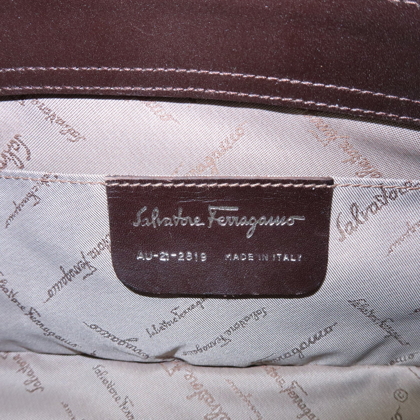 Ferragamo Gancini Suede Shoulder Bag Hand Bag Brown