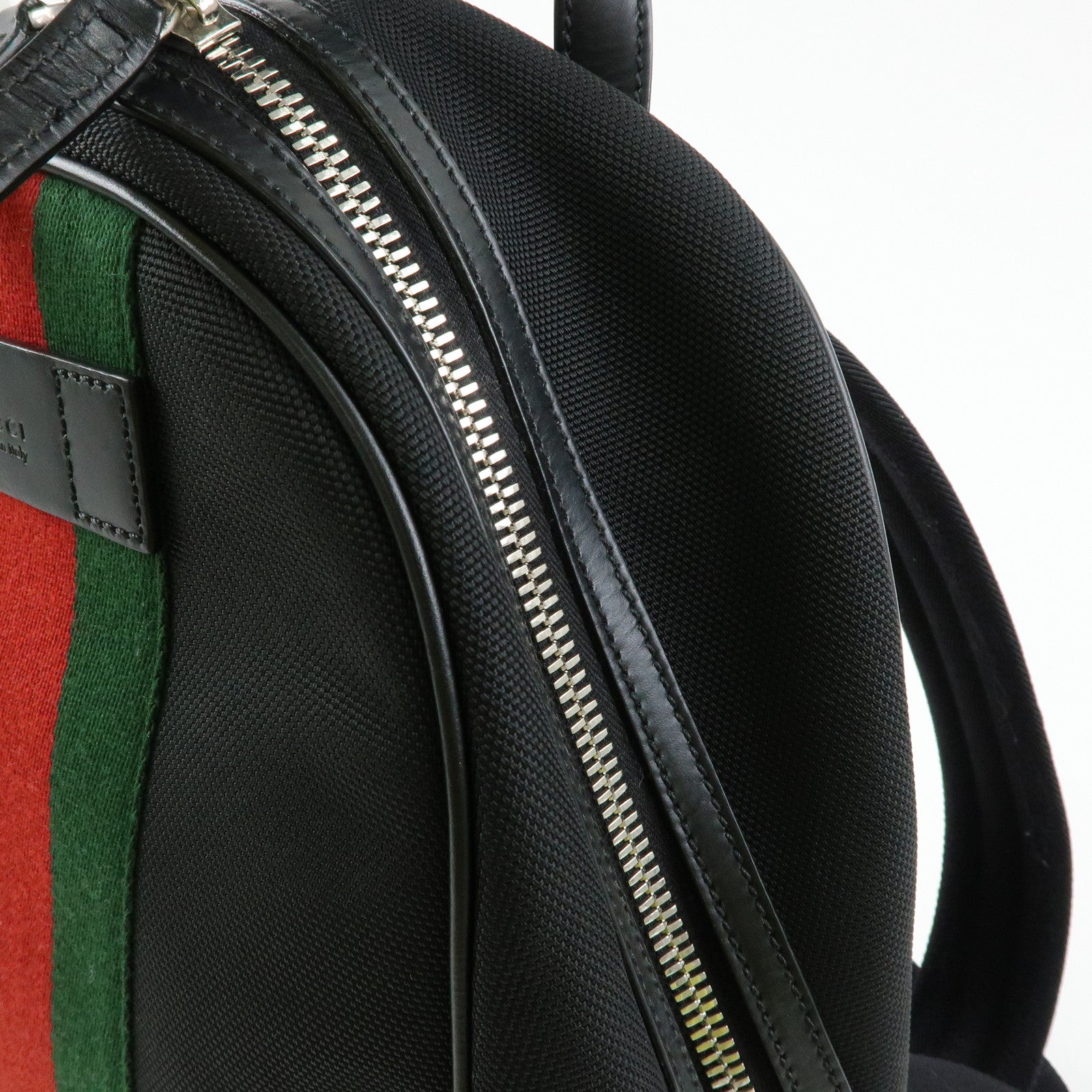 GUCCI Sherry Canvas Leather Backpack Rucksack Black 630917