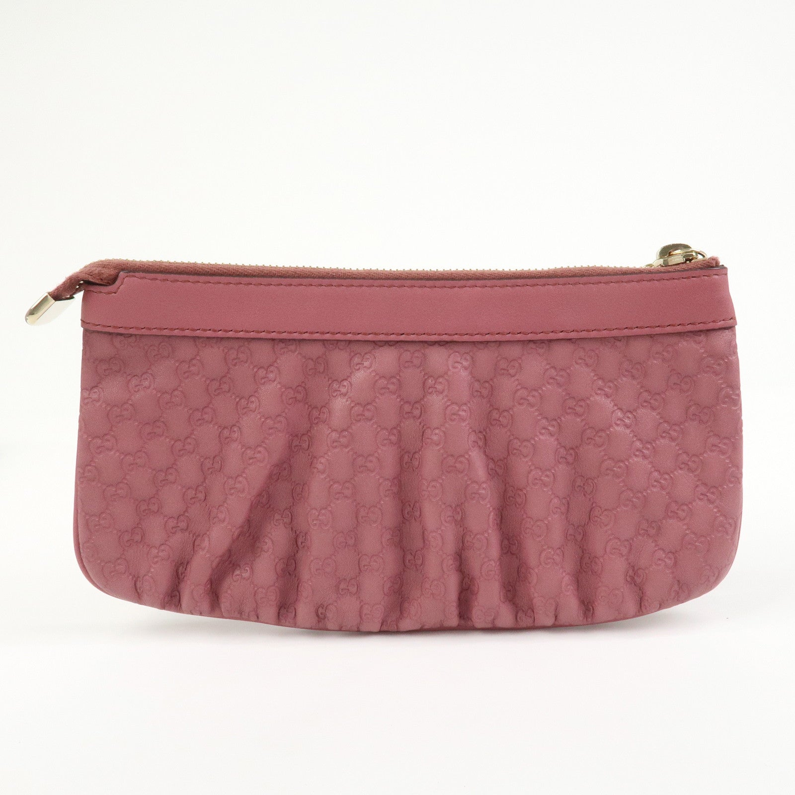 GUCCI Interlocking G Micro Guccissima Leather Pouch Pink 212203