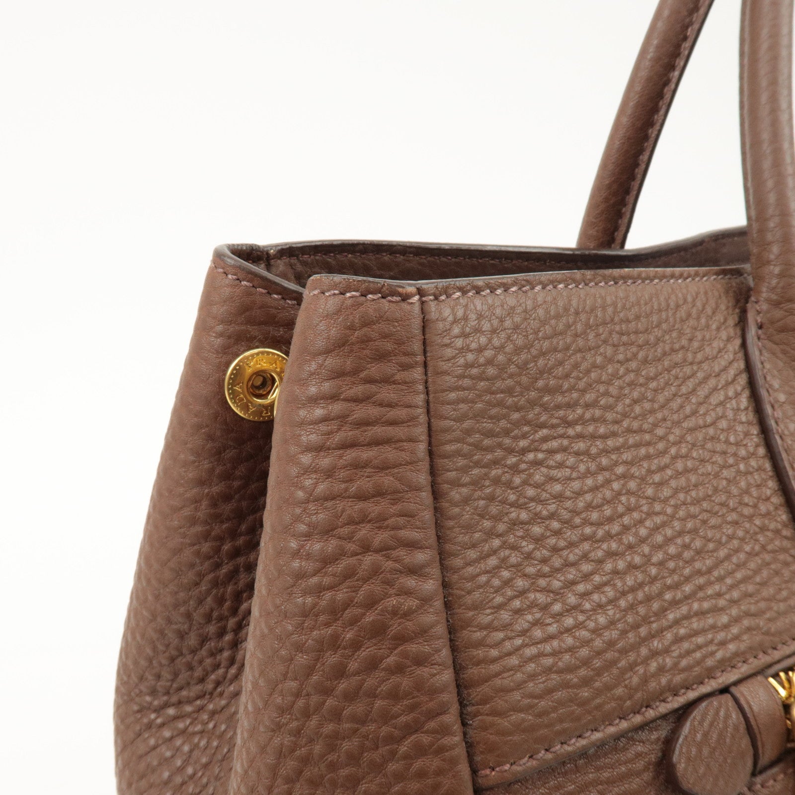 PRADA Vitello Daino Leather 2Way Tote Bag Shoulder Bag BN2545 Used