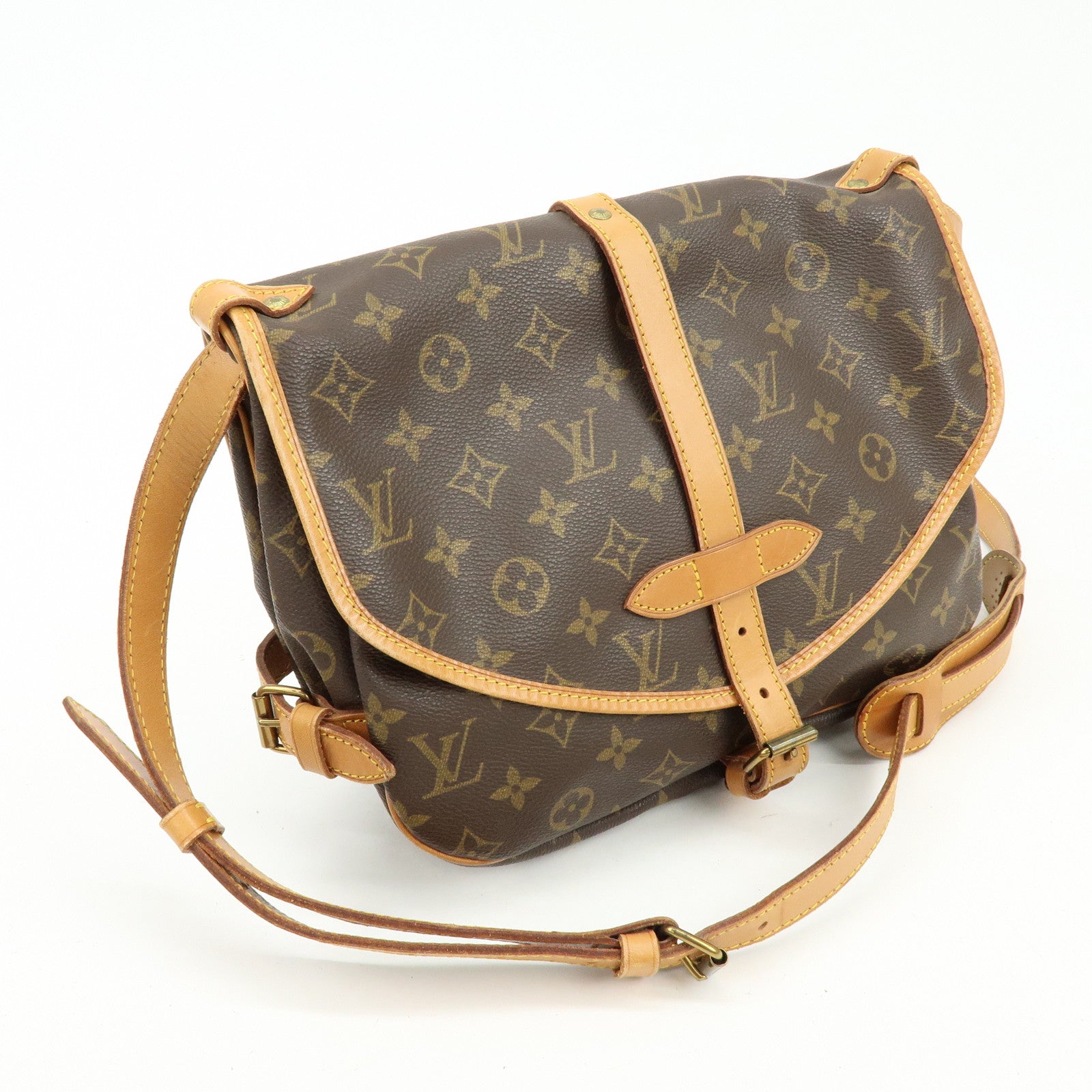 Louis Vuitton Monogram Saumur 30 Canvas Shoulder Bag Brown M42256