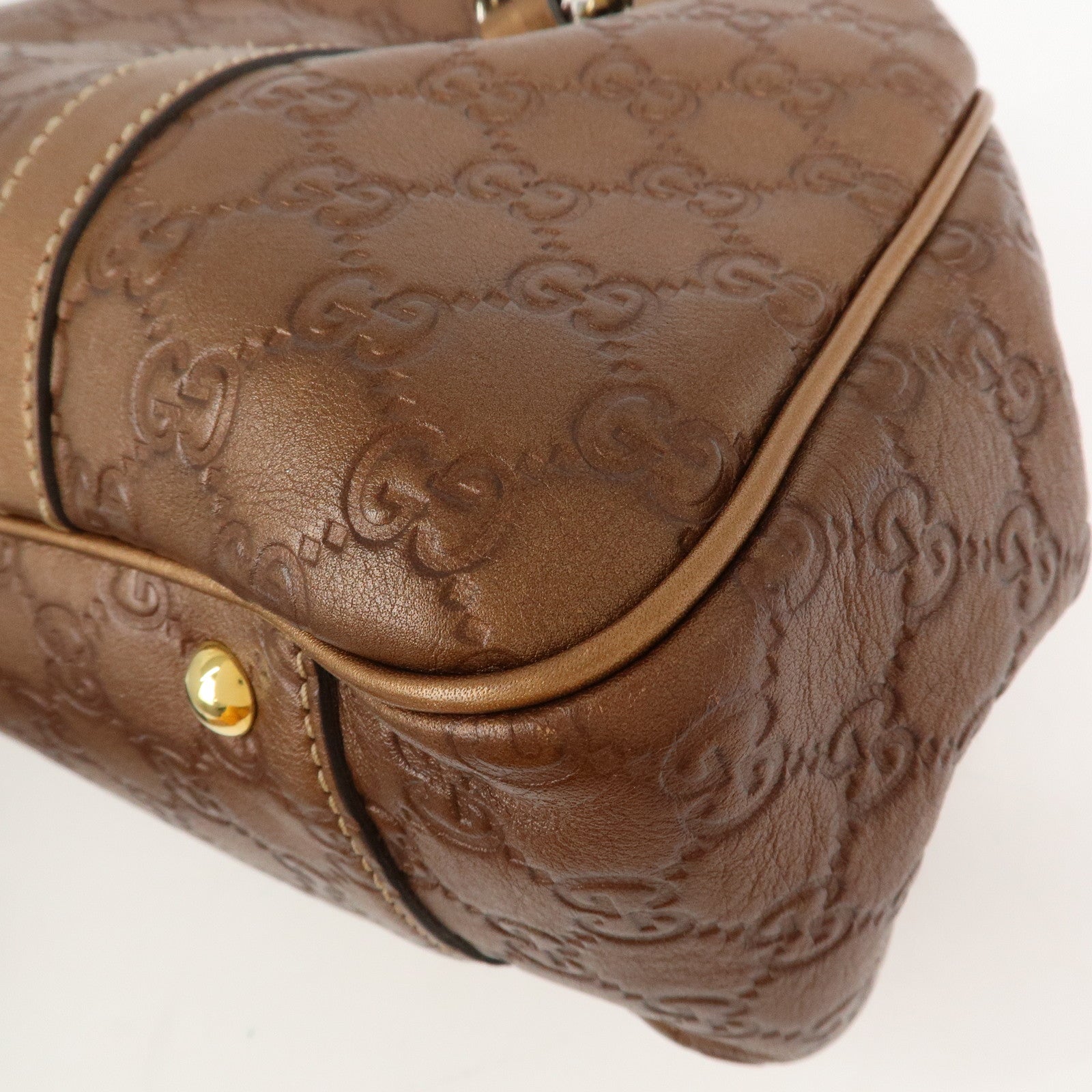 GGUCCI GG Twins Guccissima Leather Tote Bag Bronze 232957