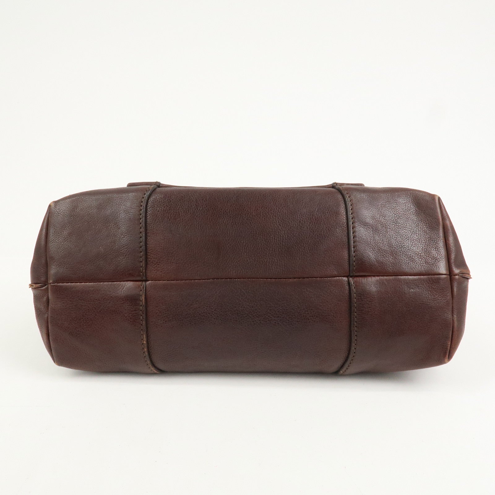 CELINE Logo Leather Boogie Bag Hand Bag Tote Bag Brown
