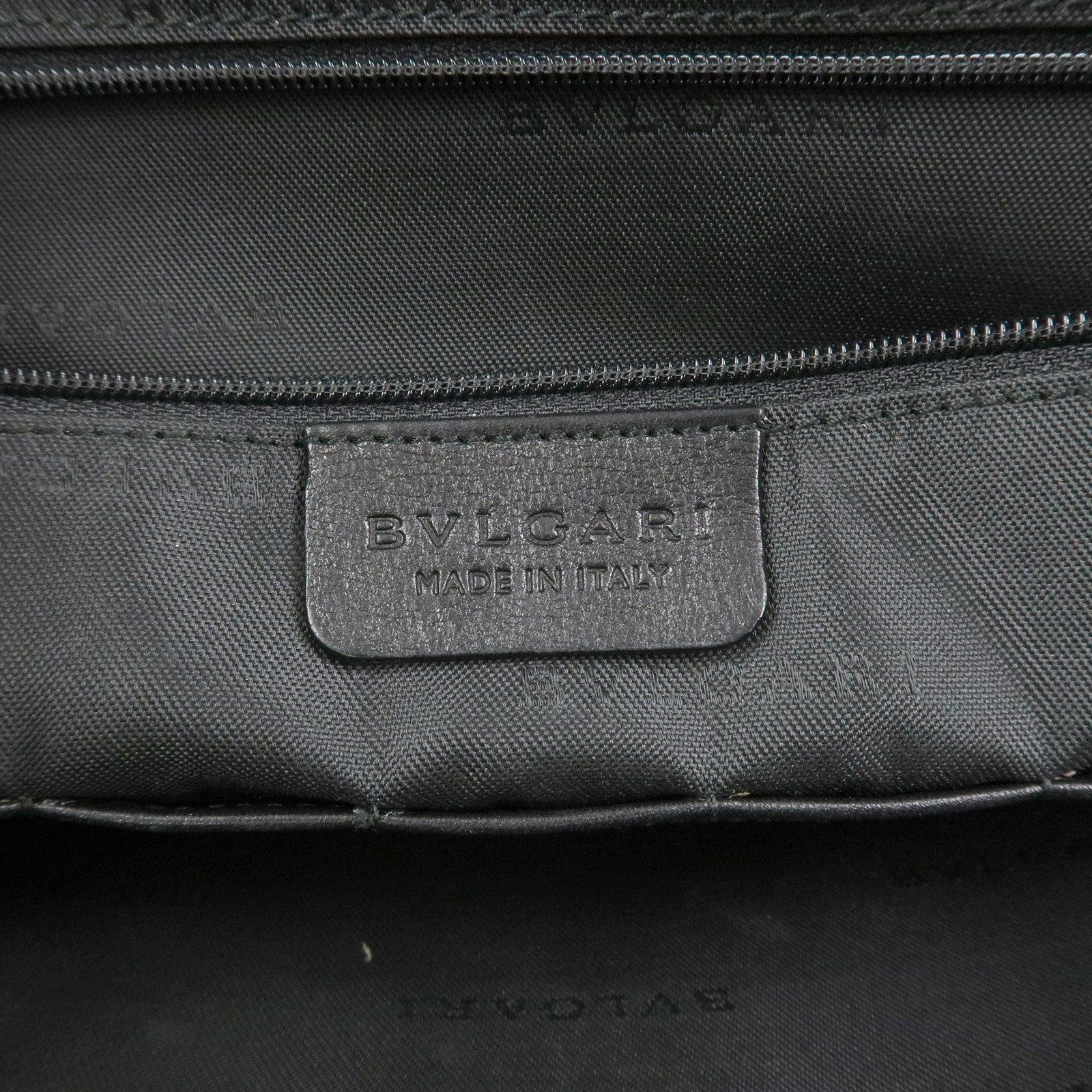 BVLGARI Logo Leather Clutch Bag Black