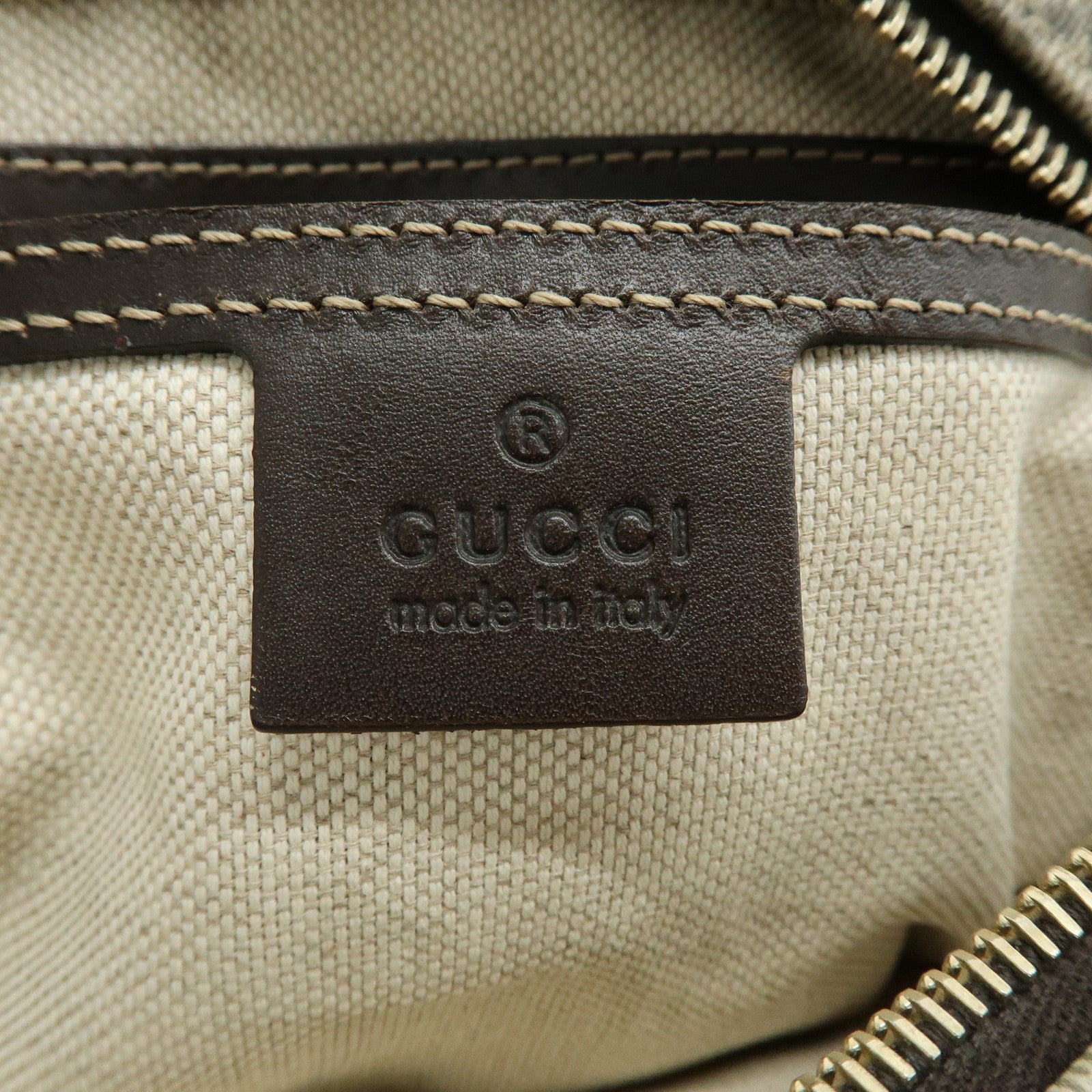 GUCCI GG Supreme Leather Shoulder Crossbody Bag Beige Brown 233268