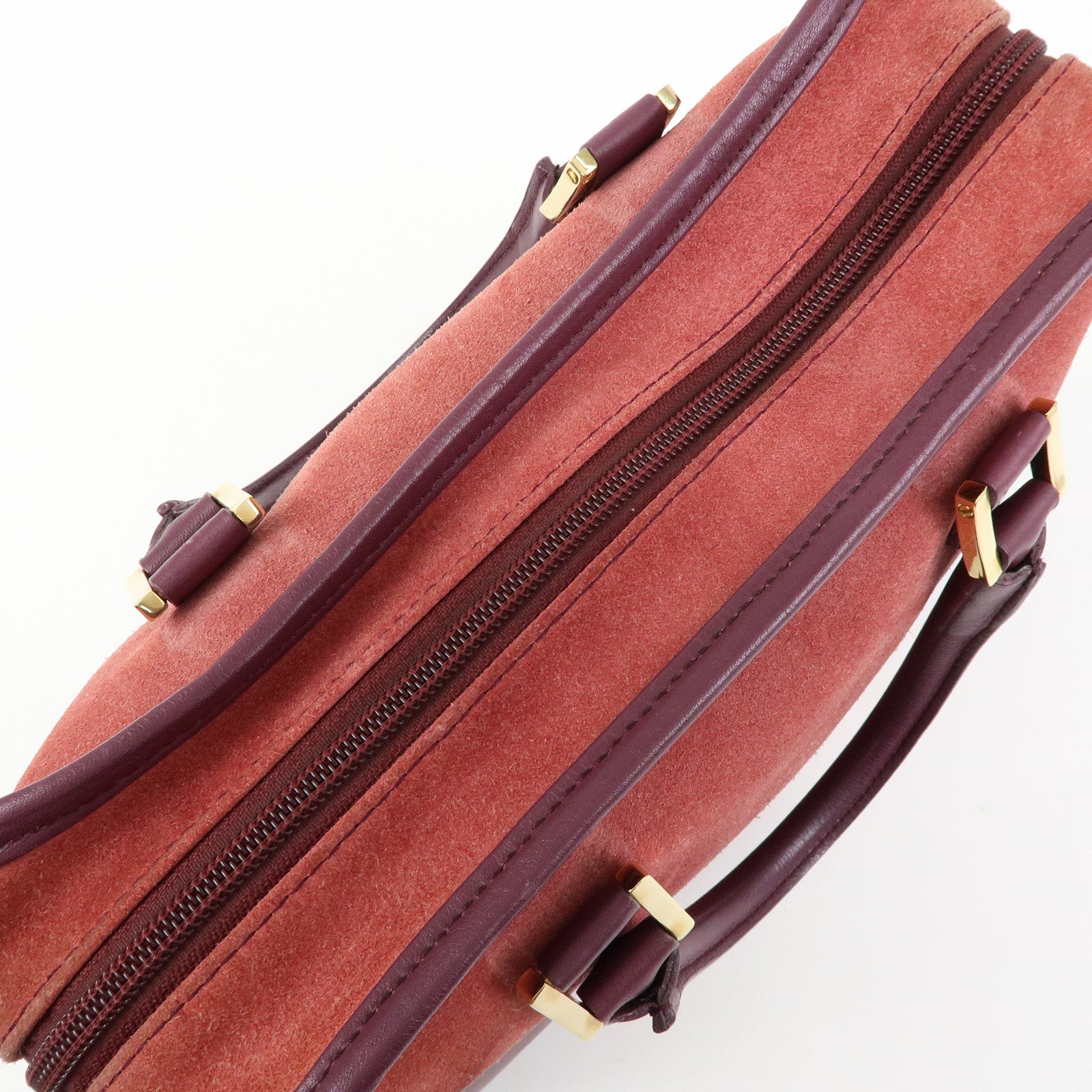 LOEWE Anagram Amazona 28 Suede Leather Hand Bag Red Bordeaux