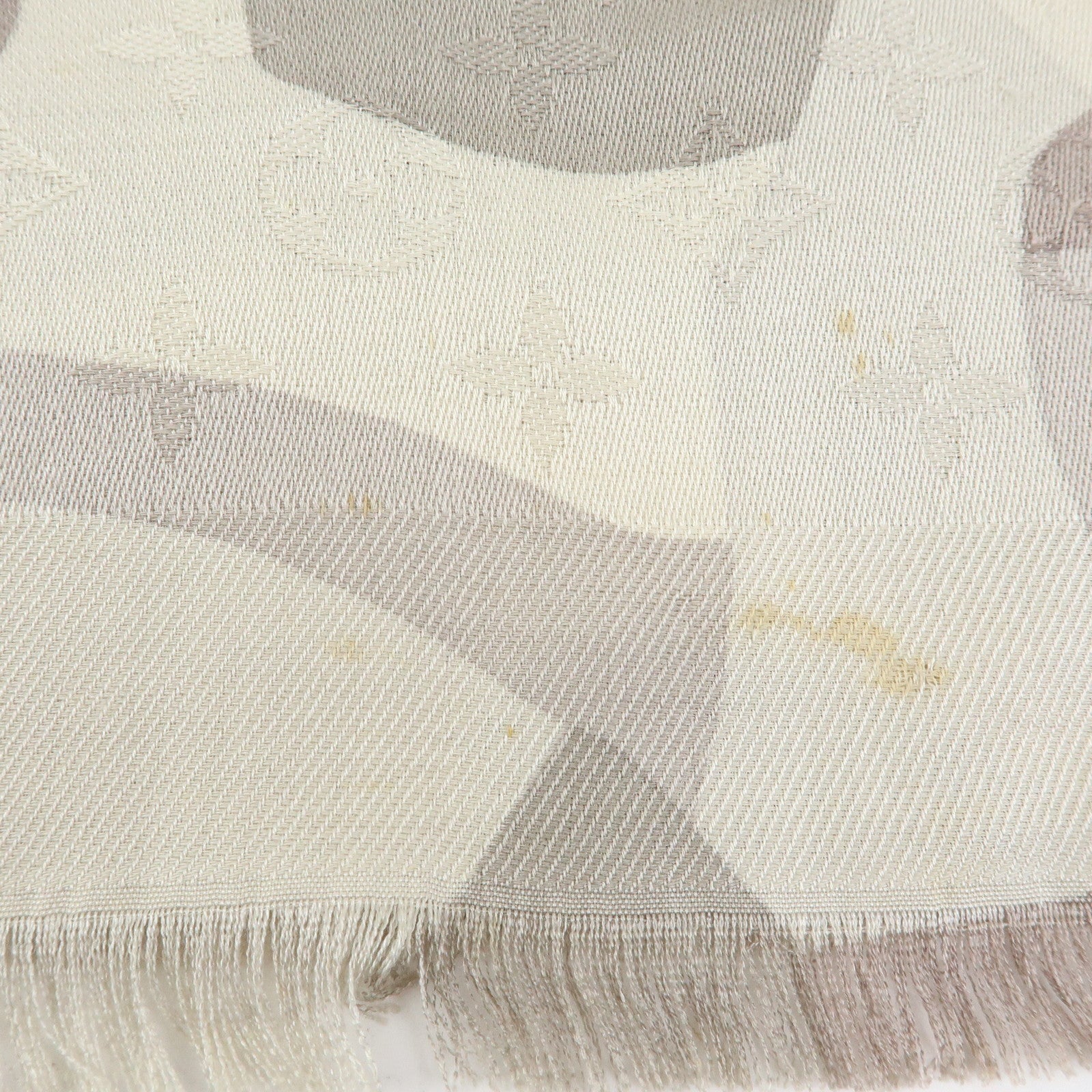 Louis Vuitton Monogram Silk Wool Shawl Scarf Camouflage Gray M75397
